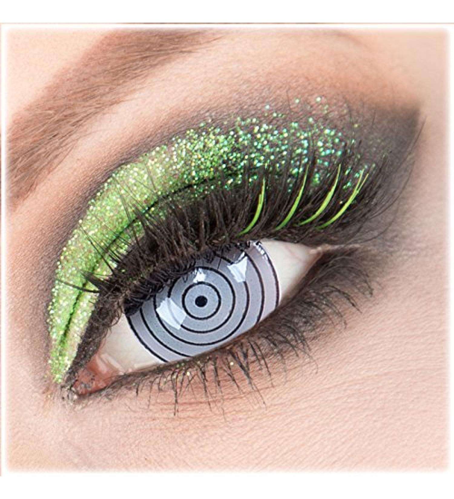 Colored gray 'Rinnegan Eye' Mini Sclera contact lenses without strength 1 pair of crazy fun 17 mm with container to Mardi Gras Carnival Halloween - Top quality of 'Giftauge'