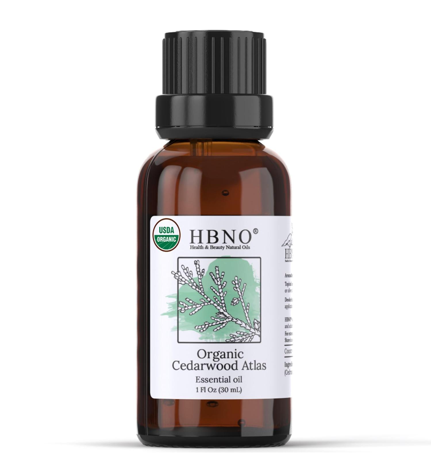 HBNO California Bottled Organic Cedarwood Essential Oil 1 fl oz (30ml) - USDA Certified Organic Cedarwood Essential Oil for Aromatherapy Soap Making DIY Fragrances Diffuser - Buy Online on GoSupps.com