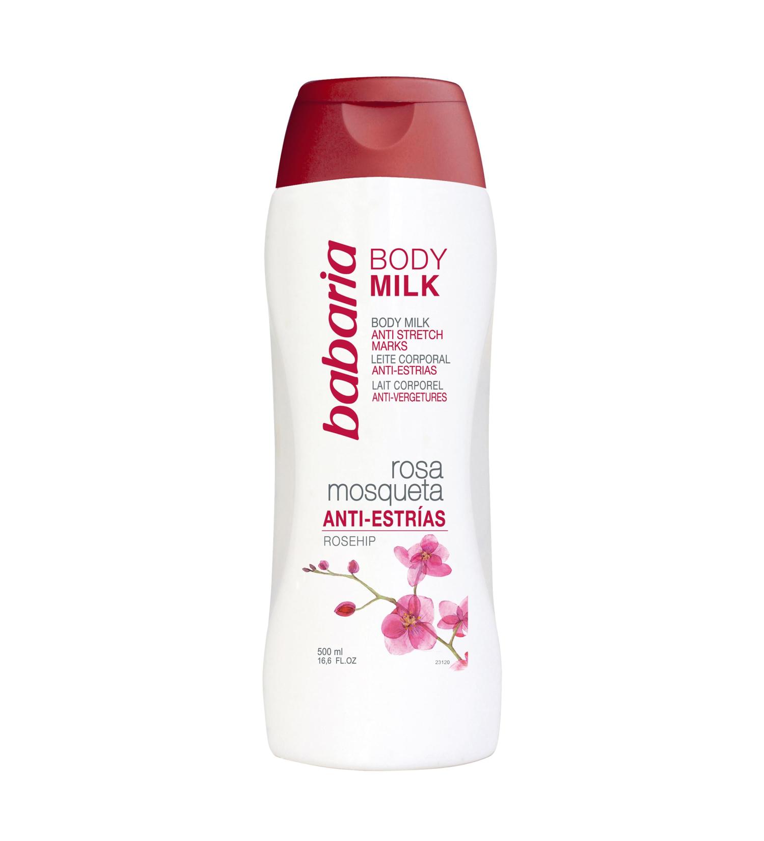 Babaria Anti Stretch Marks Body Milk - Moisturizing Hydration with Sweet Almond Oil & Vitamin E - Reduces Wrinkles - 16.6 oz - Suitable for All Skin Types - International Shipping Available - Buy Online on GoSupps.com