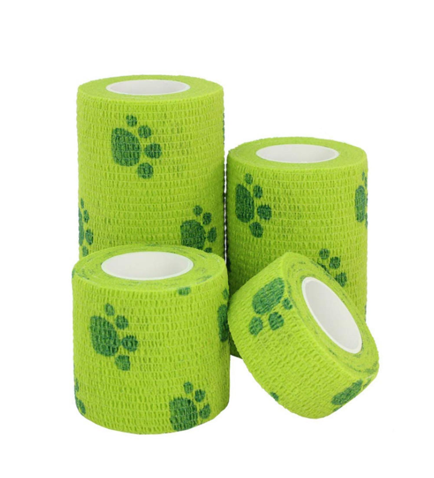 Cooliya 4 Rolls Elastic Non-Woven Pet Self-adhesive Bandage First Aid Medical Wrap for Dog Cat Horse (Green) - Buy Online on GoSupps.com