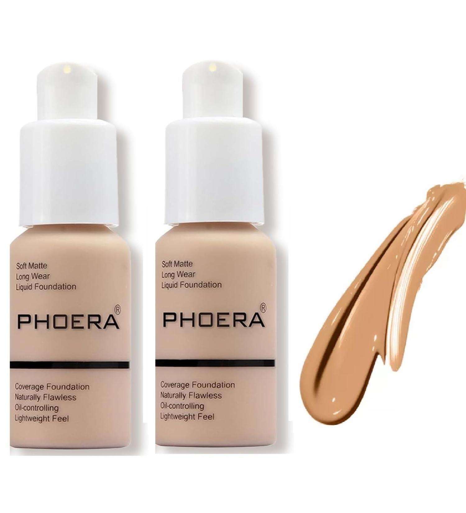 Aquapurity Phoera Full Coverage Foundation 30ml (2PCS 105 SAND) - Oil Control, Long Lasting, Flawless Cream Smooth - Pack of 1 - Buy Online on GoSupps.com