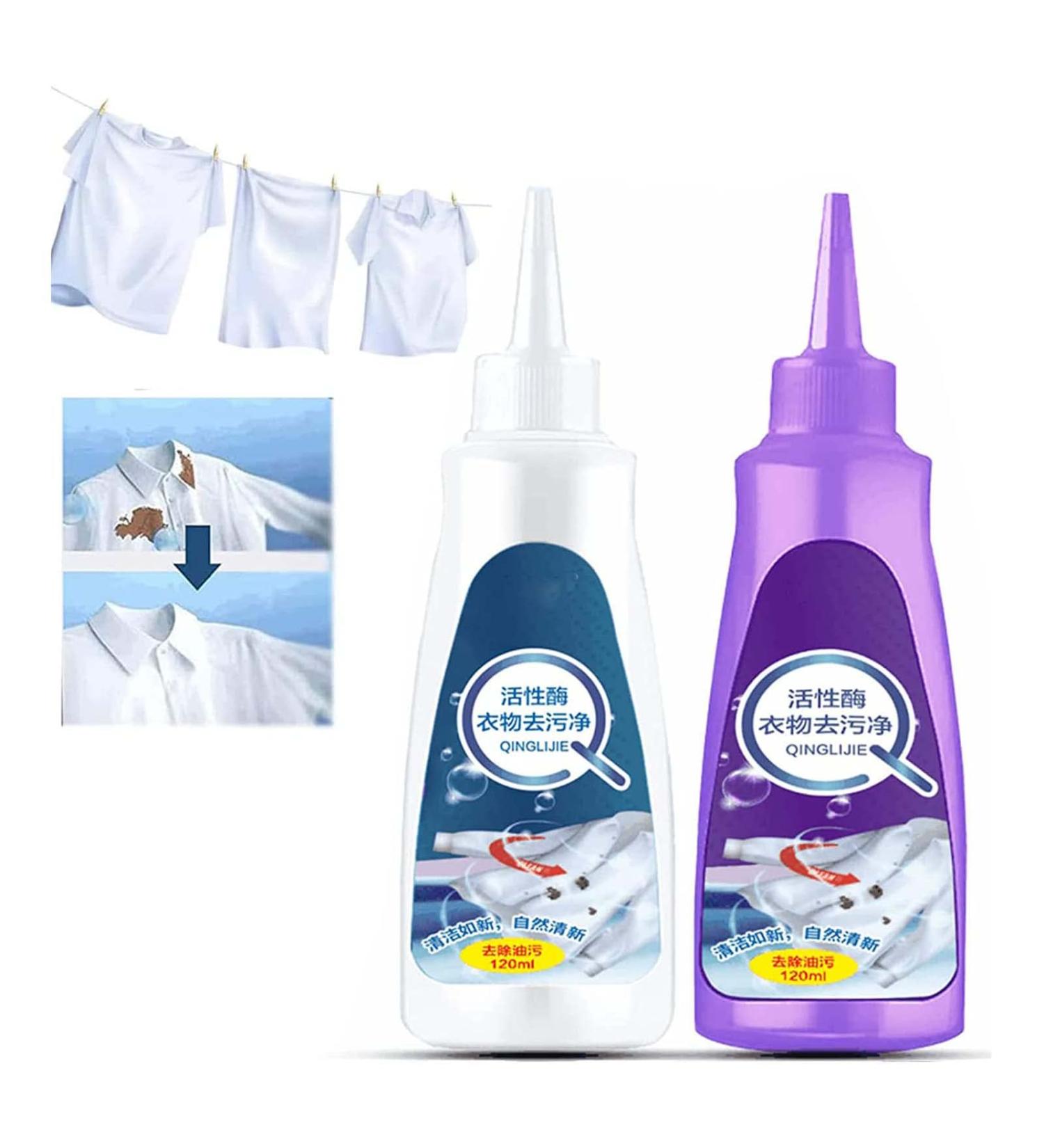 Active Enzyme Laundry Stain Remover White Shirt Guardian Biological Enzyme Laundry Detergent Clothes Stain Remover Clothing Quick Laundry Dry Cleaner (2PC) - Buy Online on GoSupps.com