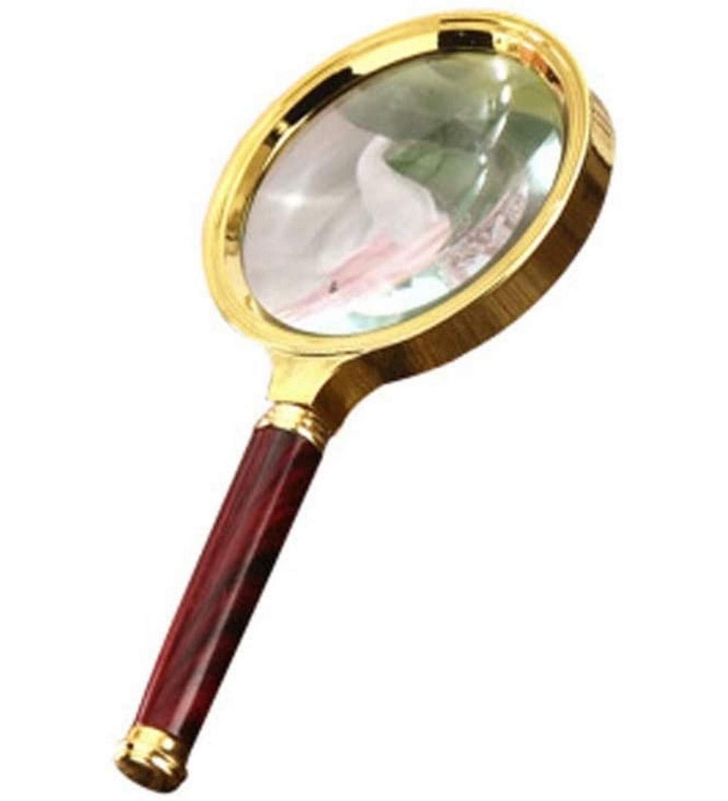 Magnifying Glasses for Hobbies Reading Magnifier Magnifying Glass HD 10 Times 80mm Glass Lens Handheld Imitation Mahogany Handle Identification Old Man Reading Magnifying Glass Vision - Buy Online on GoSupps.com