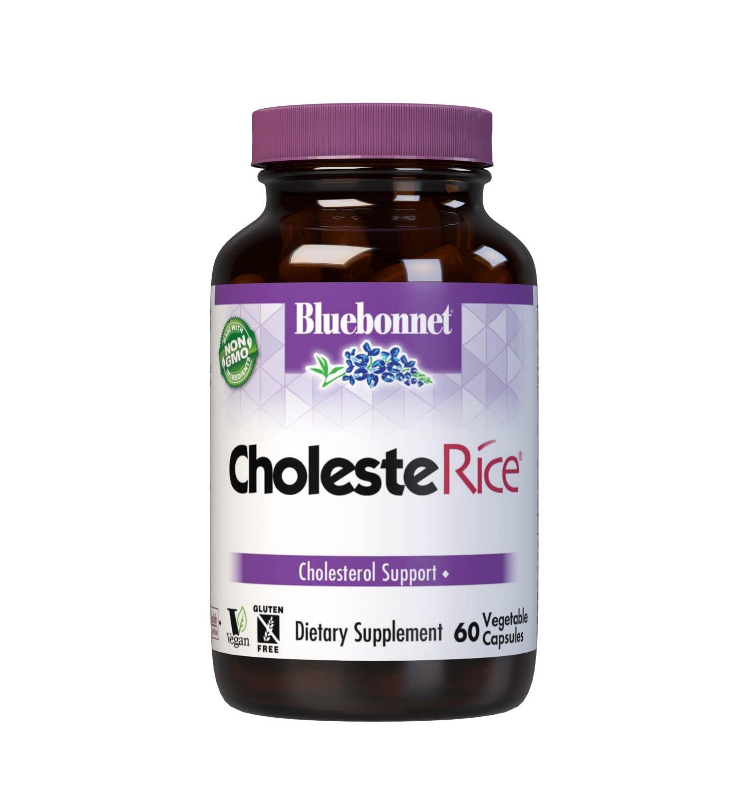 Bluebonnet Nutrition CholesteRice Capsules - Red Yeast Rice, Plant Sterols, Pantethine, CoQ10, Policosanol - Vegan, Non-GMO, Gluten-Free - 60 Capsules - Buy Online on GoSupps.com