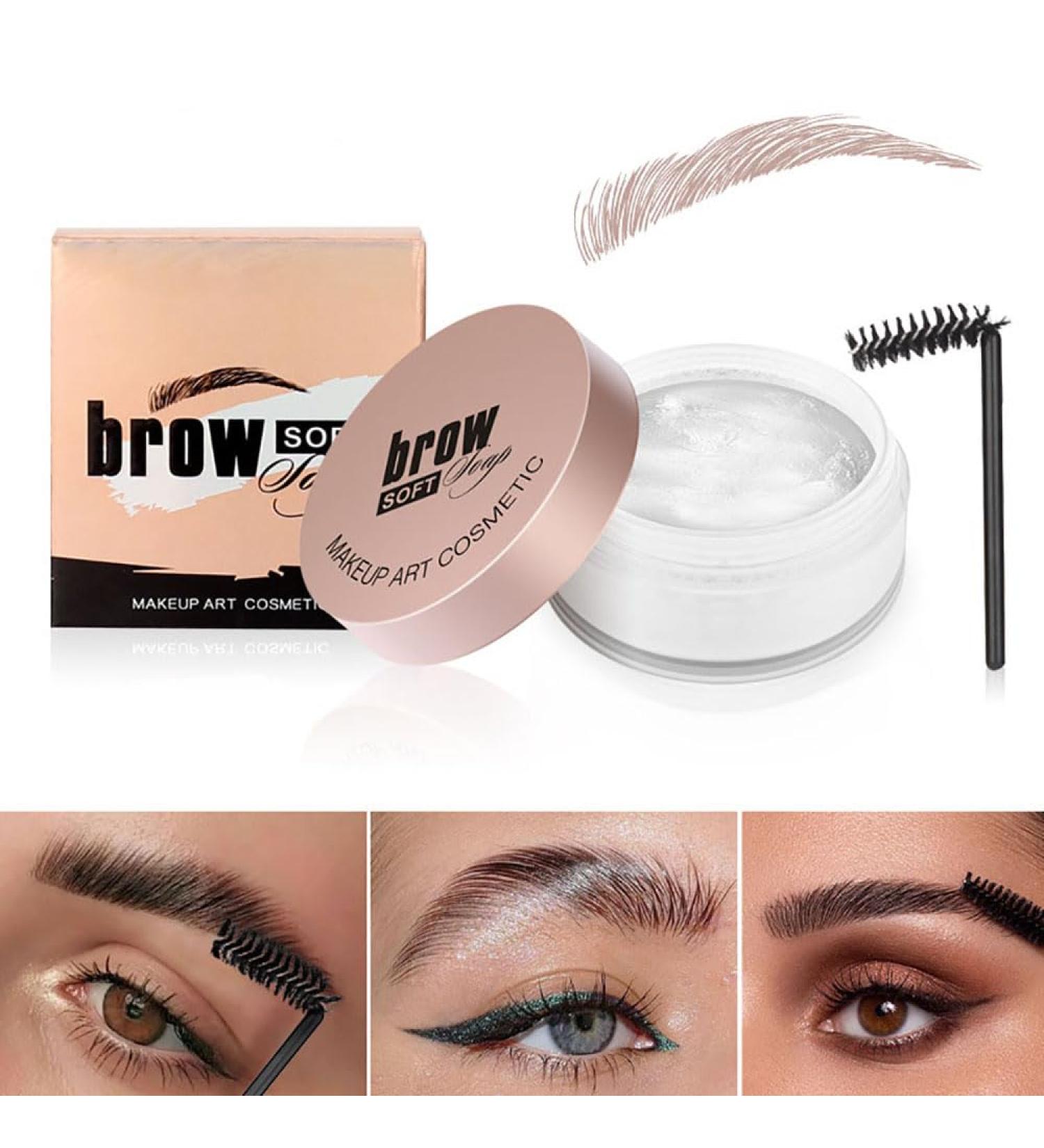 Soap Brows Kit - 2Pcs Eyebrow Freeze Wax & Long-lasting Clear Tint Gel | Waterproof Eyebrow Makeup Balm | International Shipping Available - Buy Online on GoSupps.com