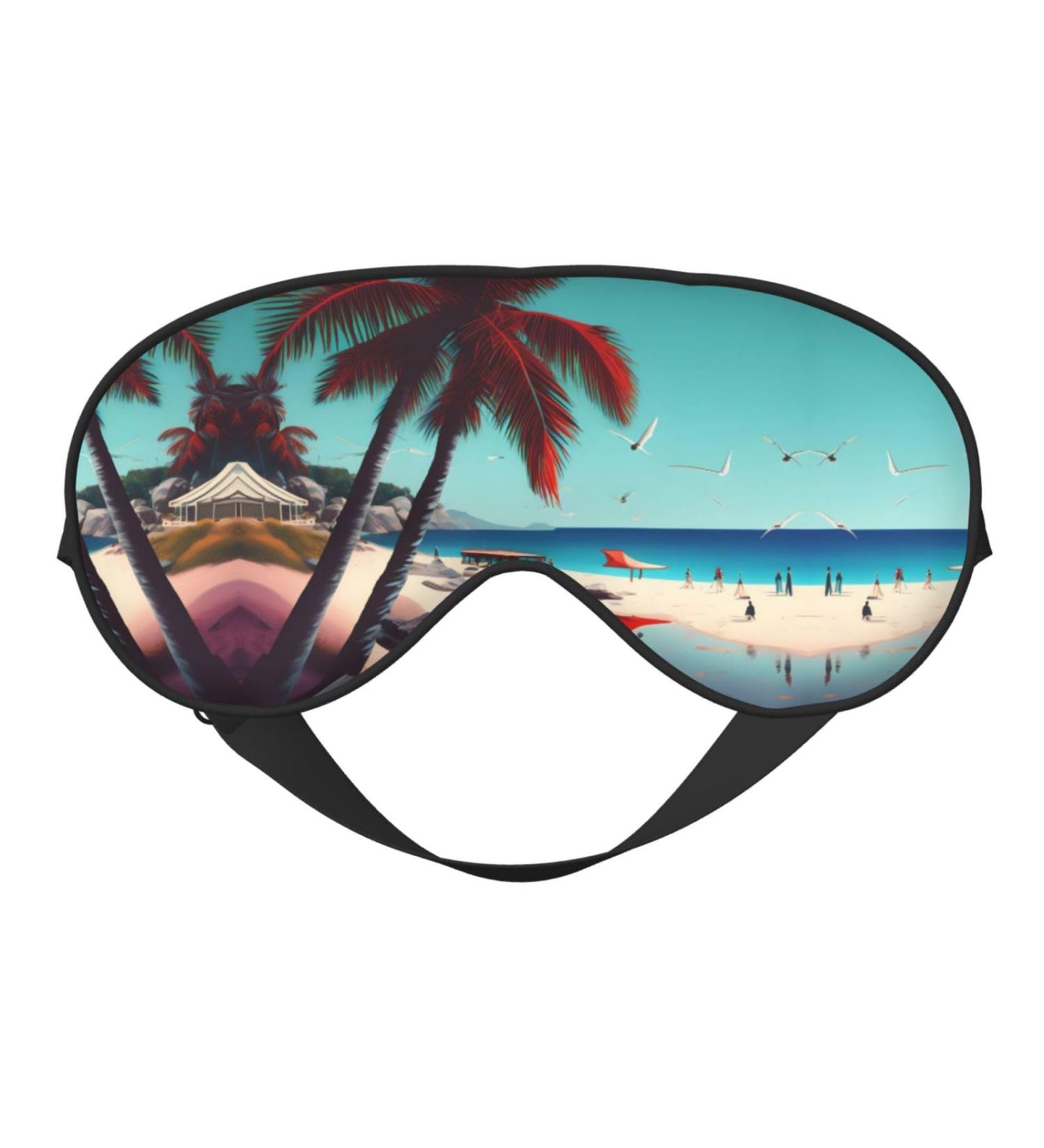 Beach Scenery Print Unisex Eye Mask - Soft Comfortable Light-Blocking Sleep Mask for Better Rest - Buy Online on GoSupps.com