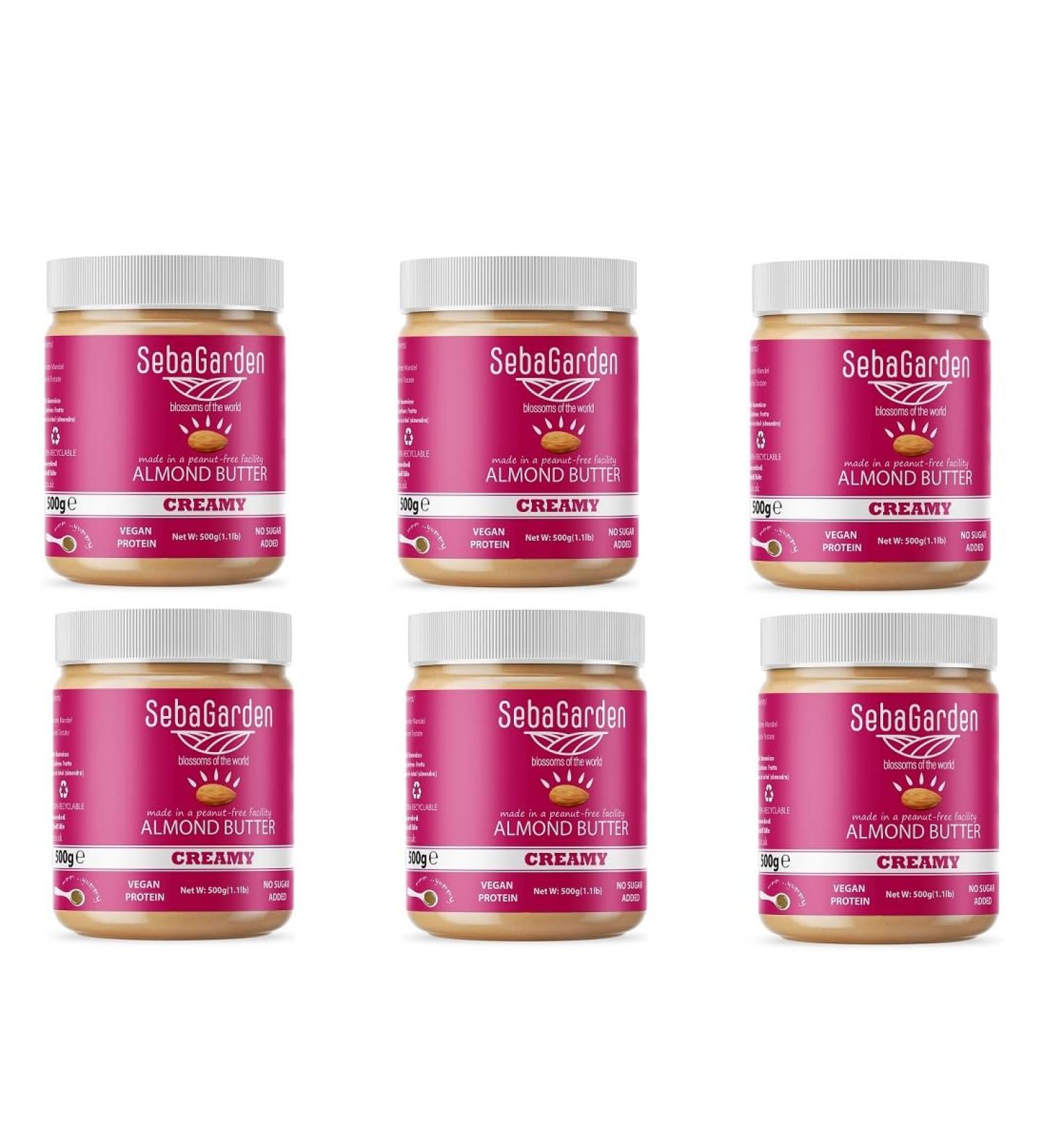 Almondmus-Seba Garden: Pure Natural Creamy Californian Almonds (3kg 500g x 6-pack) - 100% Almonds Keto & Paleo-Friendly No Added Sugar - Buy Online on GoSupps.com