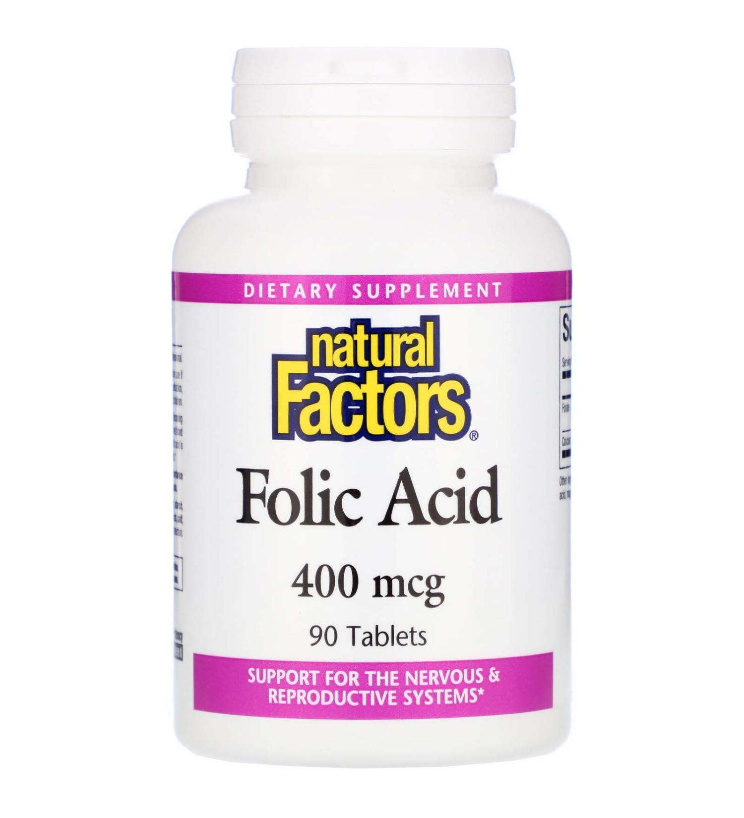 Natural Factors Folic Acid 400 mcg 90 Tablets