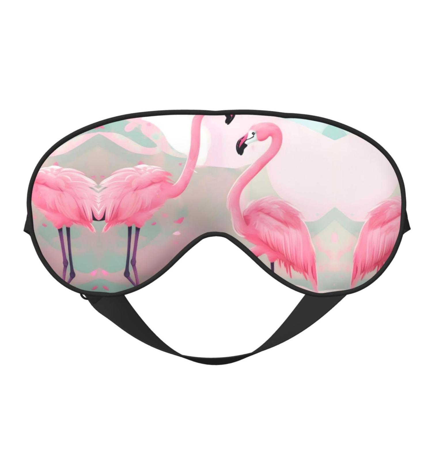 Love Flamingo Eye Mask - Soft & Adjustable Sleep Mask for Men & Women | Nighttime Comfort & Style - Buy Online on GoSupps.com