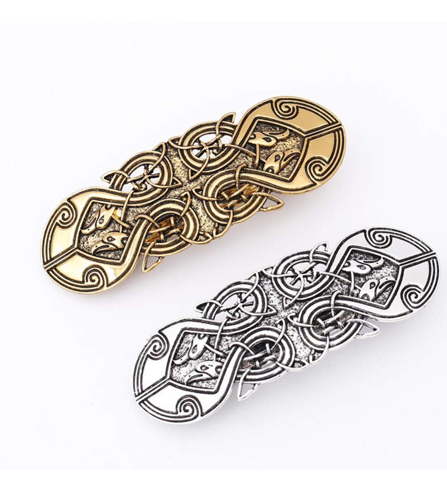 Lurrose Vintage French Hair Clips - 2pcs Celtic Knots Viking Hairpins for Women & Girls - Elegant Long Hair Jewelry - Buy Online on GoSupps.com