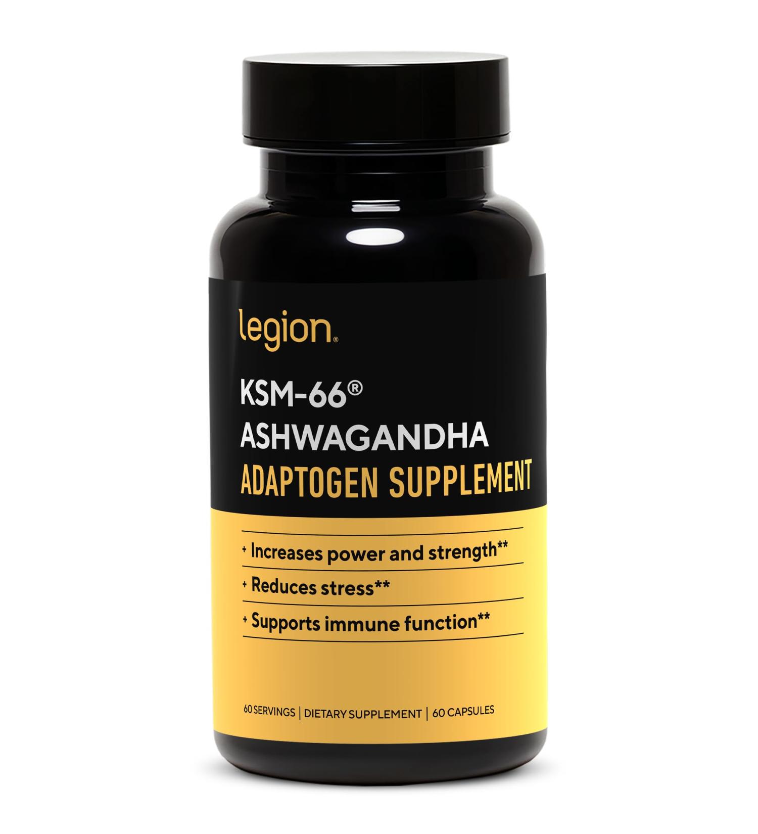 LEGION KSM-66 Ashwagandha Root Extract - Ashwagandha Root Powder Supplement to Improve Your Mood Sleep & Athletic Performance - Extra Strength Ashwagandha Root Extract (60 Servings) - Buy Online on GoSupps.com