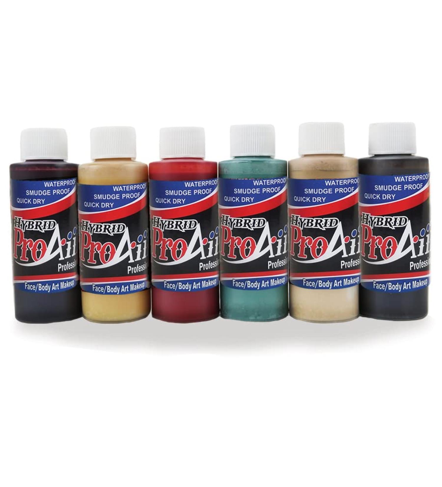 Face Painting Makeup - ProAiir Water Resistant Makeup - Second Set of 6 Ghoulish Zombie Colors - 1 oz (30ml) 1 Ounce