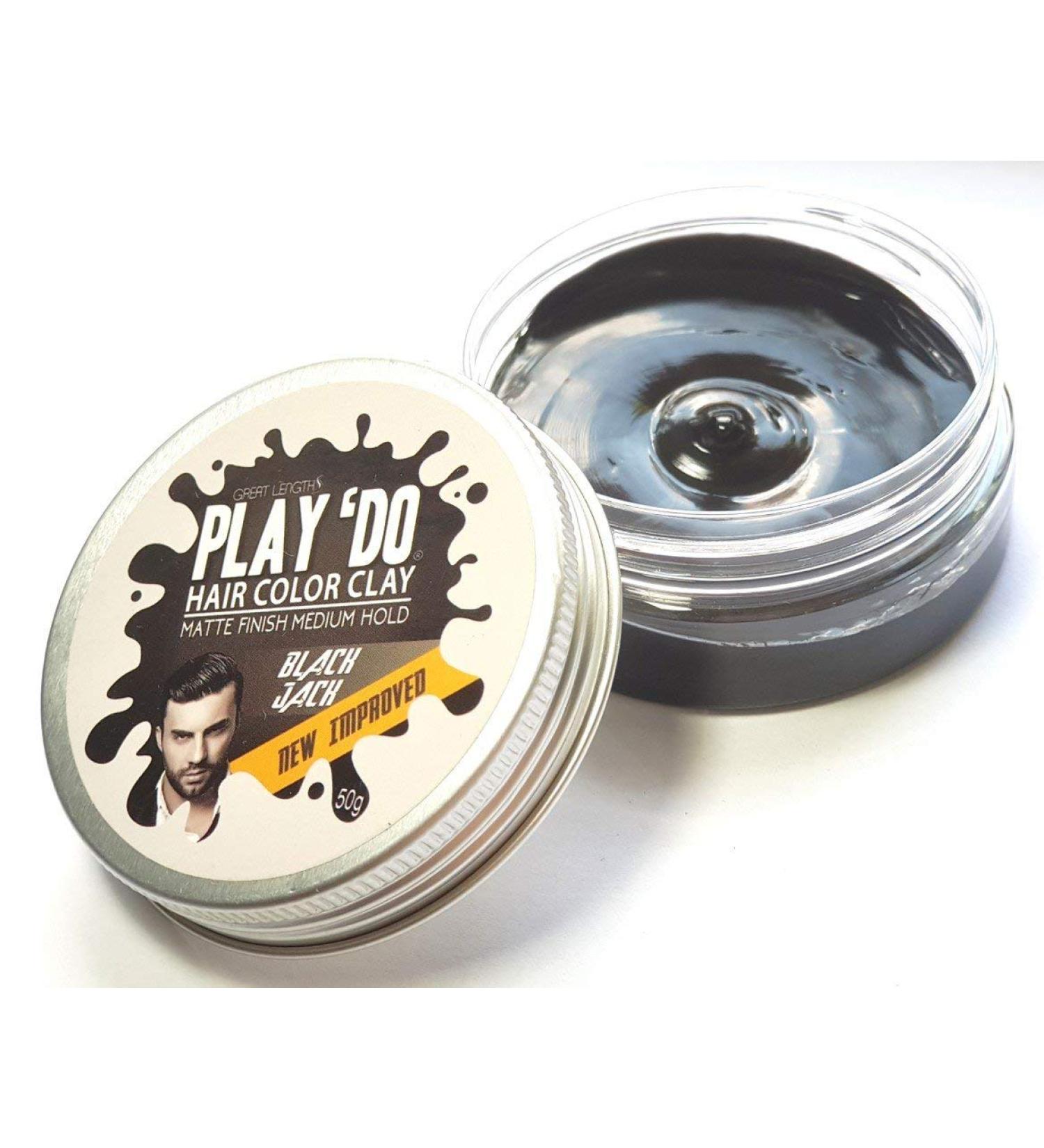 Great Lengths Play Do Temporary Hair Color & Wax - Black Hair Dye | Men's Grooming Pomade & Clay (1.8 oz - Buy Online on GoSupps.com