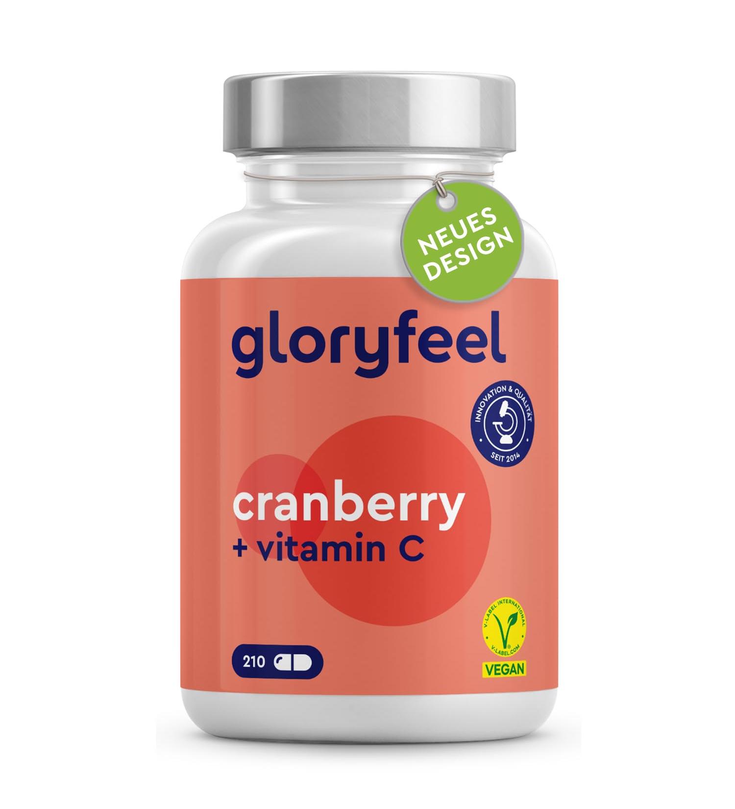 Cranberry Extract with Vitamin C - High-Potency 50:1 - 25 000mg per Dose - 210 Vegan Capsules - Laboratory Tested No Additives - Buy Online on GoSupps.com