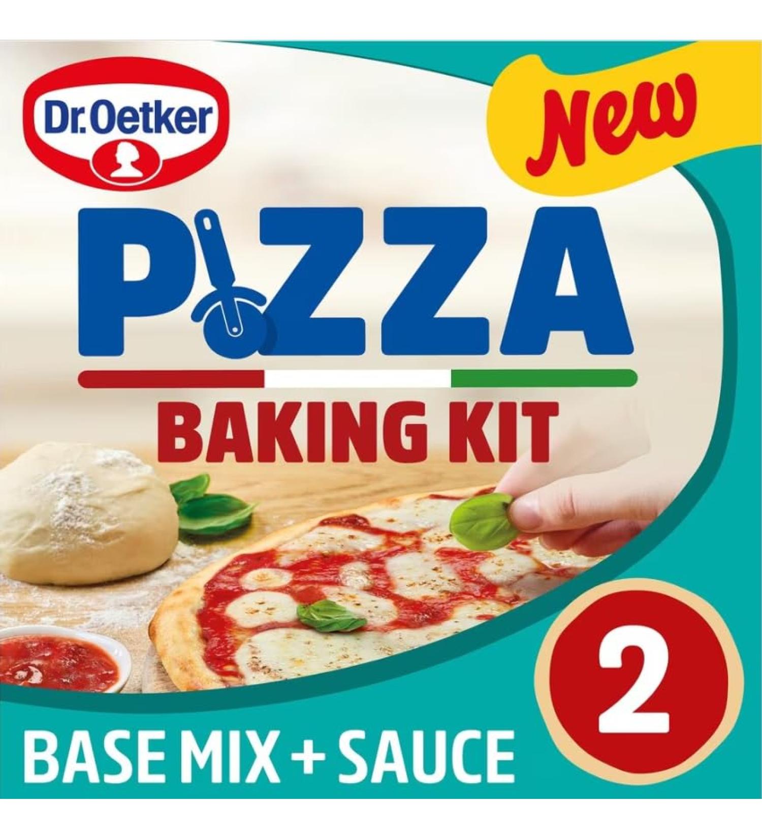 Dr. Oetker | Make Your Own Pizza Baking Kit 440G | Pizza Base Mix with Seasoned Tomato Sauce | Makes 2 pizzas | Suitable for vegans - Buy Online on GoSupps.com
