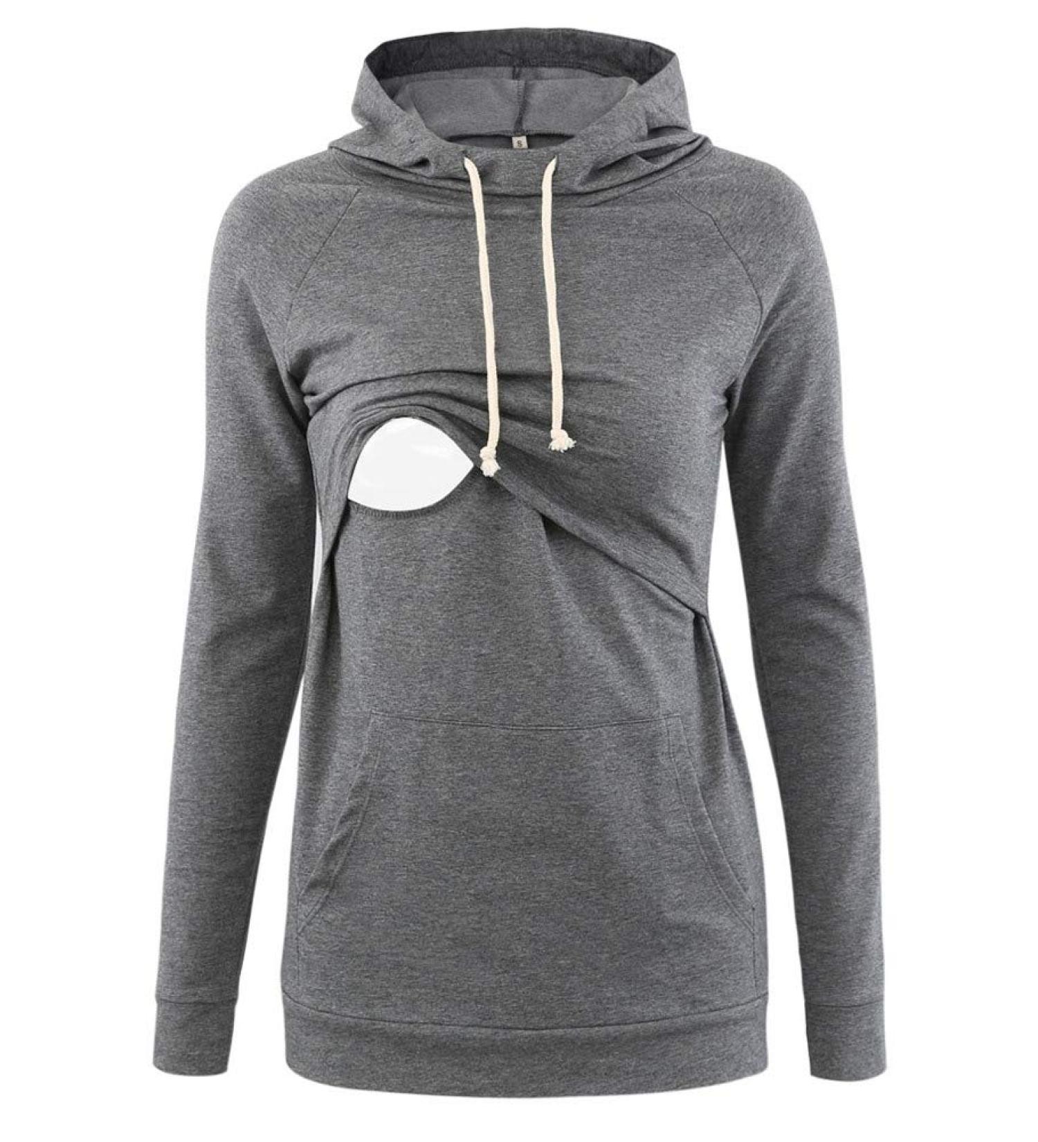 Love2Mi Nursing Shirt - Maternity Top Wrap Design, Layered, Stop Mat, A-grey, Size L - Buy Online on GoSupps.com