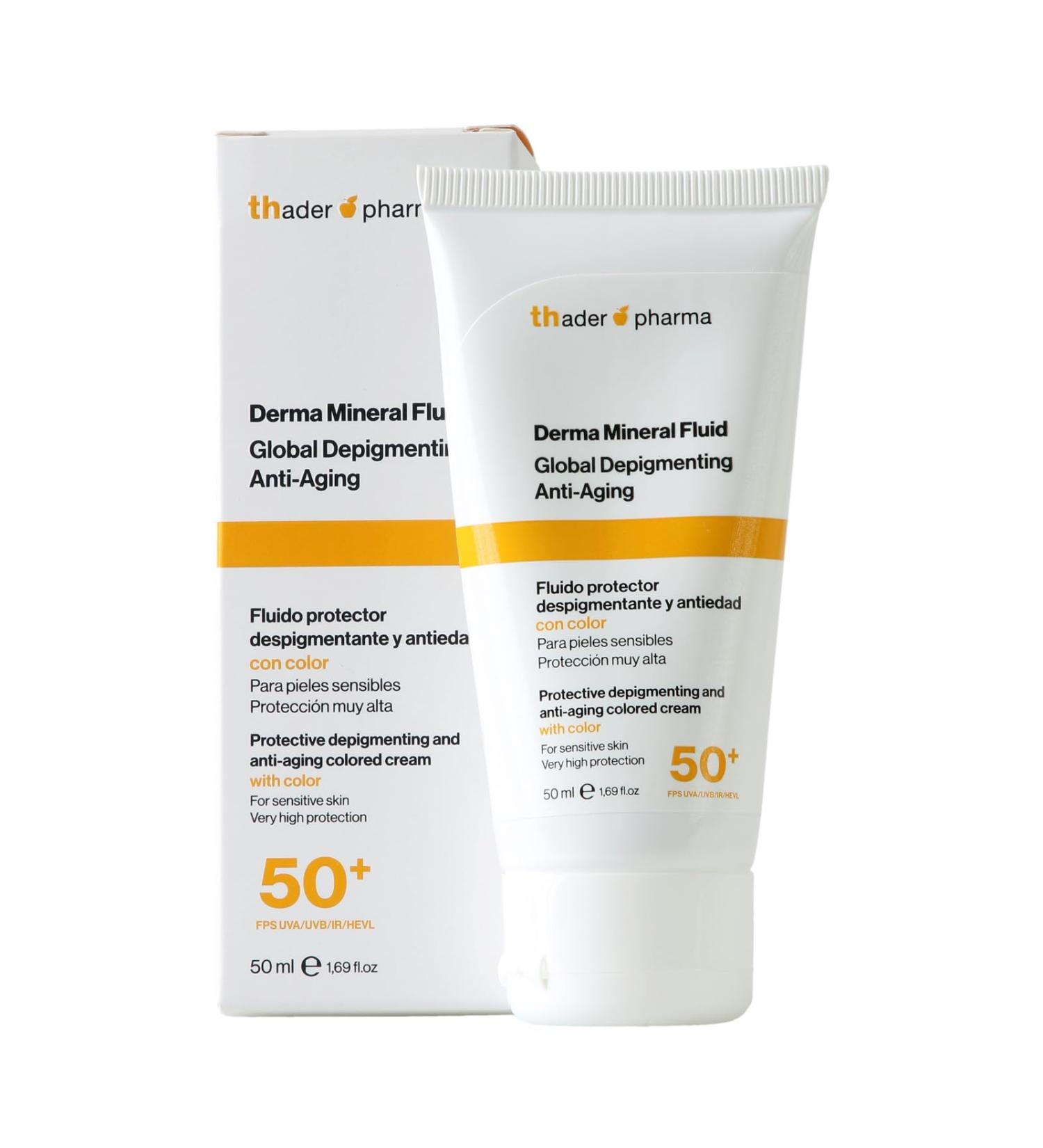 Thader Th Pharma Thader Pharma Mineral Sunscreen Cream for the Face with Derma Mineral Fluid Tint with depigmenting and anti-aging action SPF 50+ 50 ml - Buy Online on GoSupps.com