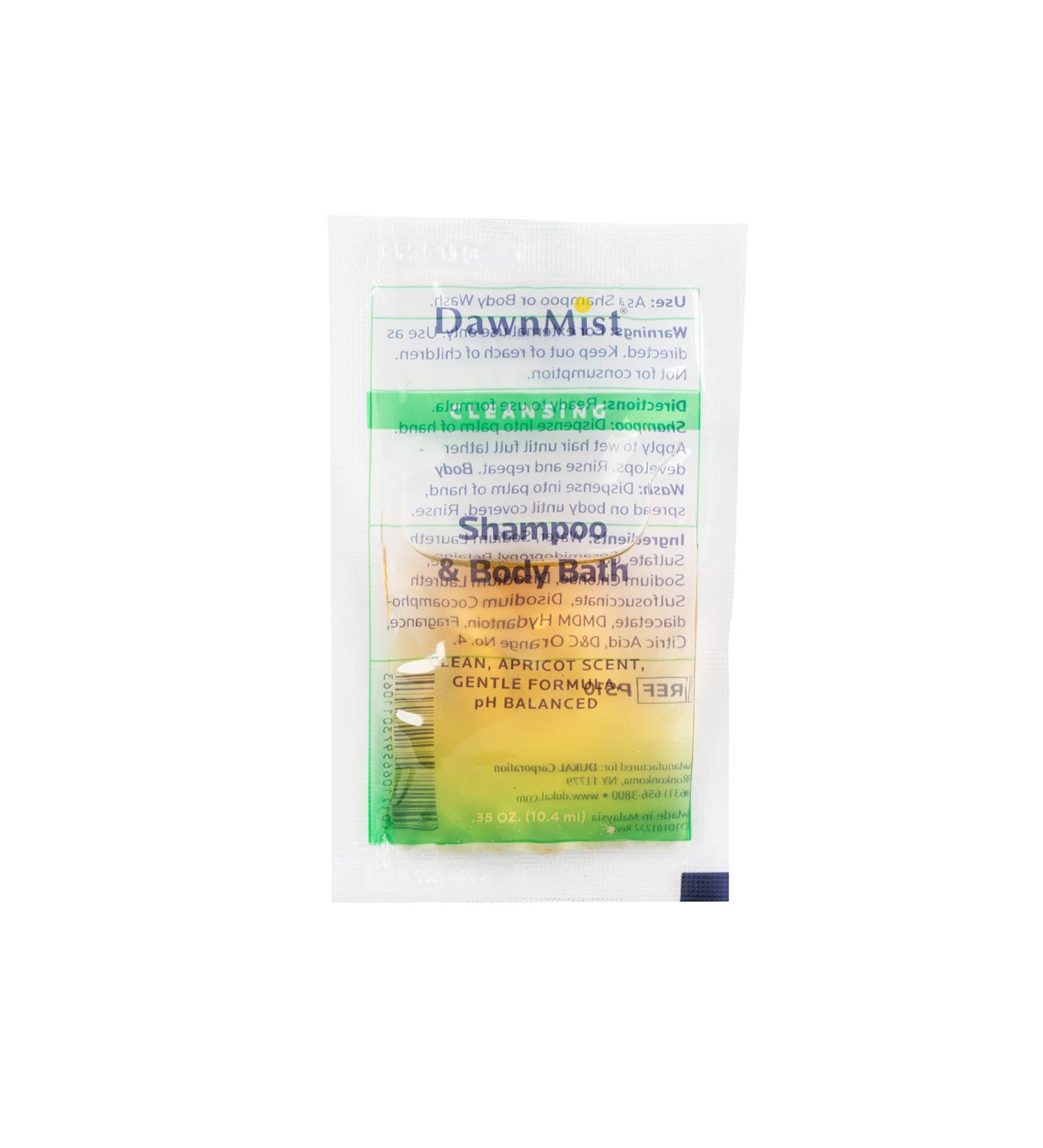 Dukal PS10 Dawn Mist Shampoo & Body Bath.35 oz Single-Use Packet Pack of 1000
