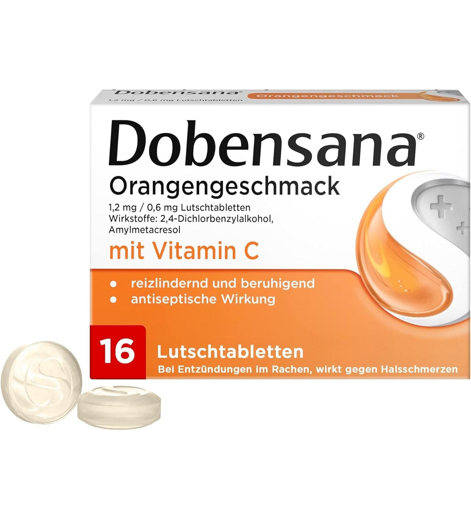 Buy Dobensana Orange Flavor Lozenges 1.2 mg & 0.6 mg - Vitamin C Boost - 16 Pieces - International Shipping - Buy Online on GoSupps.com
