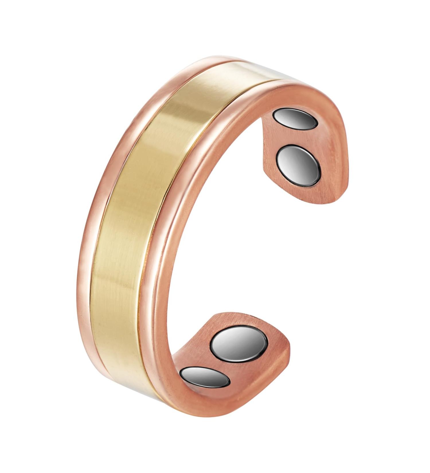 Shop Elegant Copper Rings for Women | Pure Two-Tone Gold Magnetic Adjustable Jewelry - Buy Online on GoSupps.com