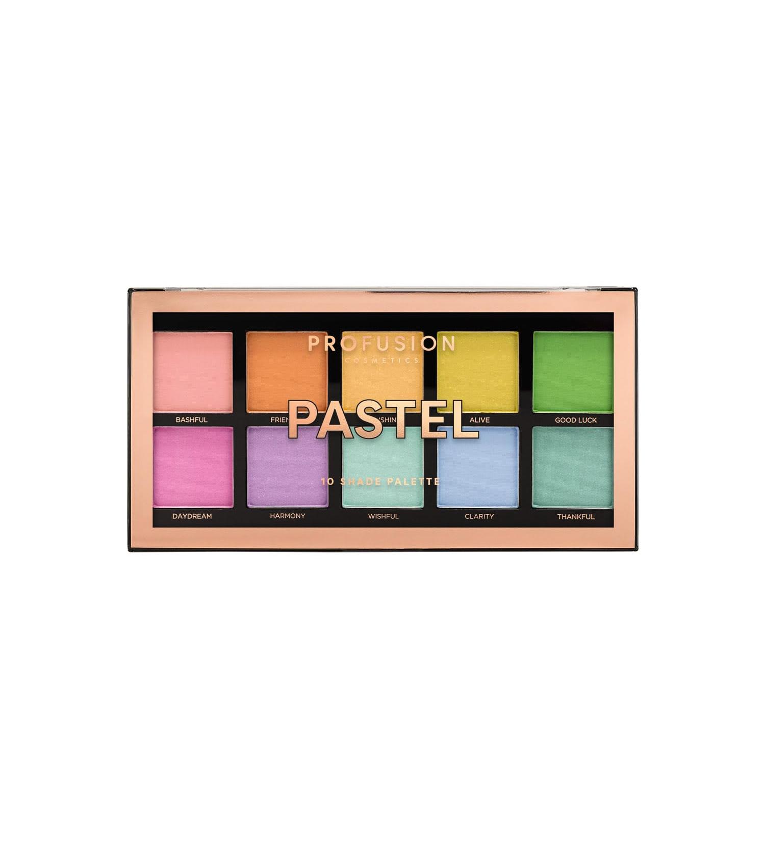Profusion Cosmetics Pastel Colors Eyeshadow Palette - 10 Shades for Vibrant Looks | International Shipping - Buy Online on GoSupps.com