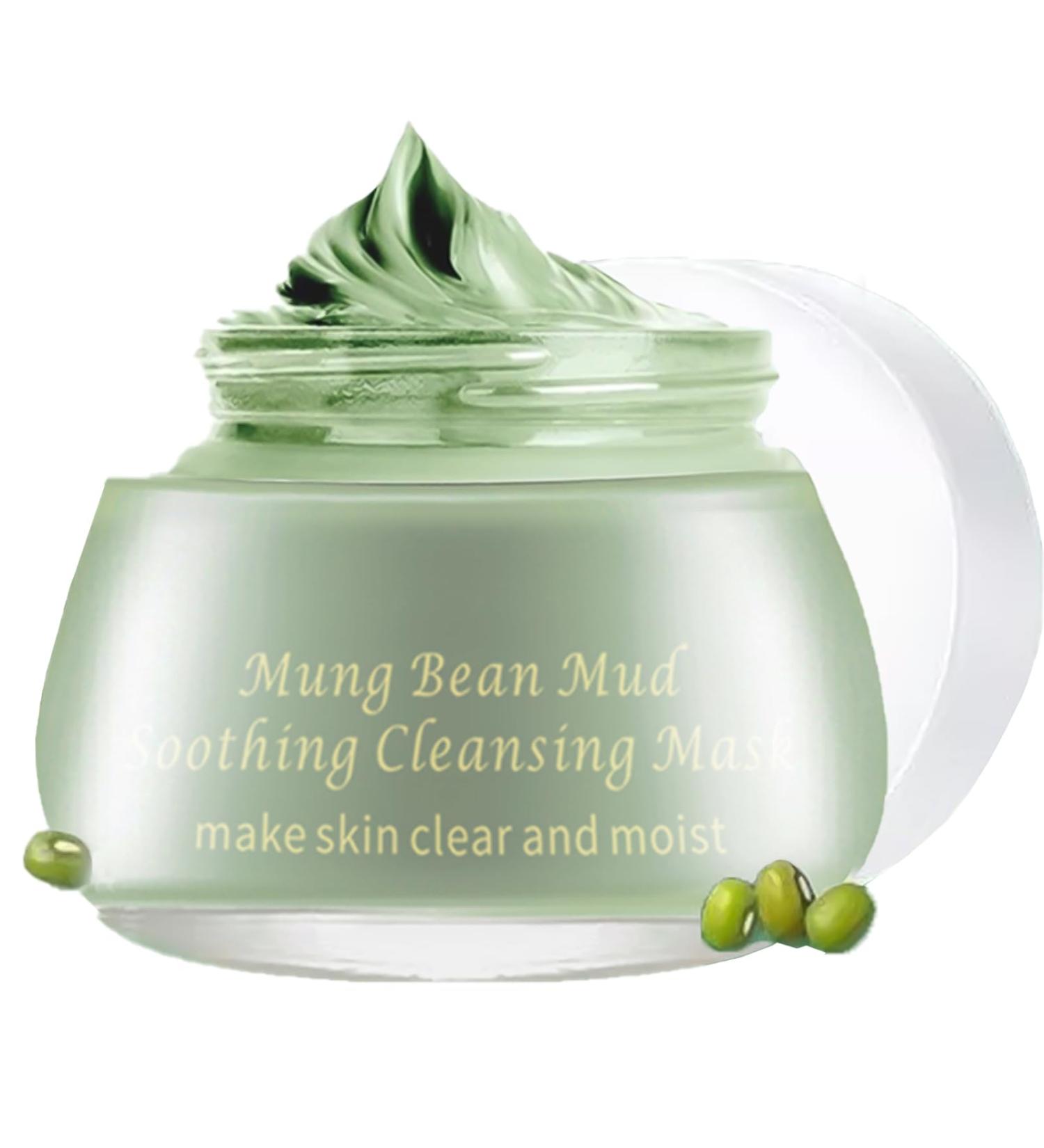 Mung Bean Clay Mask - Cleansing Face Mask Mud Mask For Balance Water And Oil Deep Hydrating Skin Smooth And Tender Clay Face Mask Improve Pore Acne-Prone & Oily Skin Face Masks Skincare 120g - Buy Online on GoSupps.com