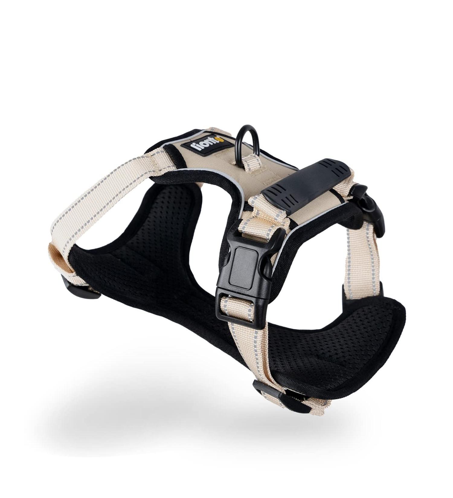 Buy Lionto XL Beige Dog Harness - Padded Anti-Pull & Reflective Safety Adjustable for Comfort | International Shipping Available - Buy Online on GoSupps.com