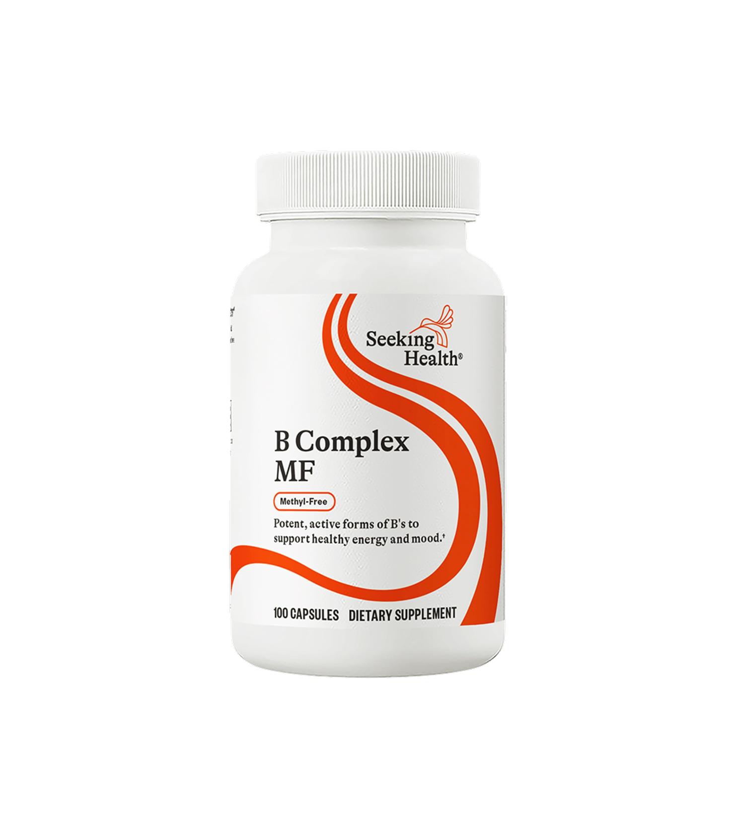 Seeking Health B Complex MF - Vitamin B Complex with Folate Niacin & Folinic Acid - Support Energy & Immune System Health with B Vitamins - 100 Capsules - Buy Online on GoSupps.com