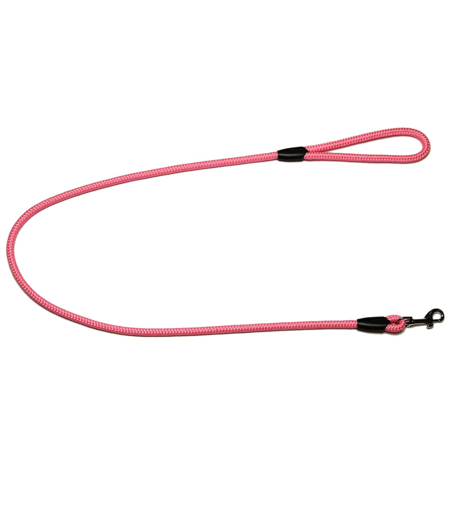 Leash - Rope leash with hand loop Basic 10mm 27 colours 7 lengths (1.20 m pink) 1.20 m pink