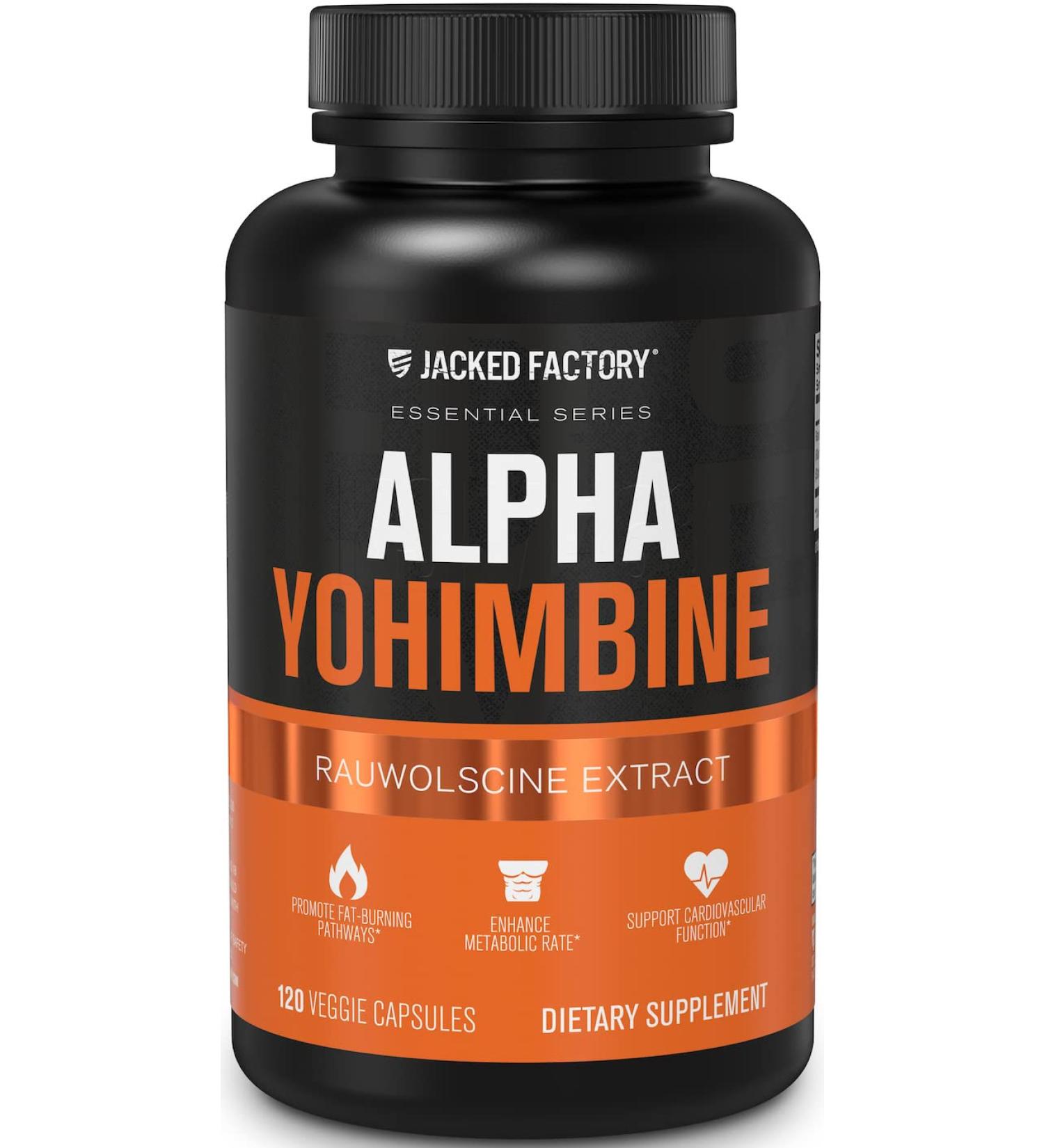 Jacked Factory Alpha Yohimbine Rauwolscine Extract - 2mg Per Serving - 120 Capsules - Buy Online on GoSupps.com