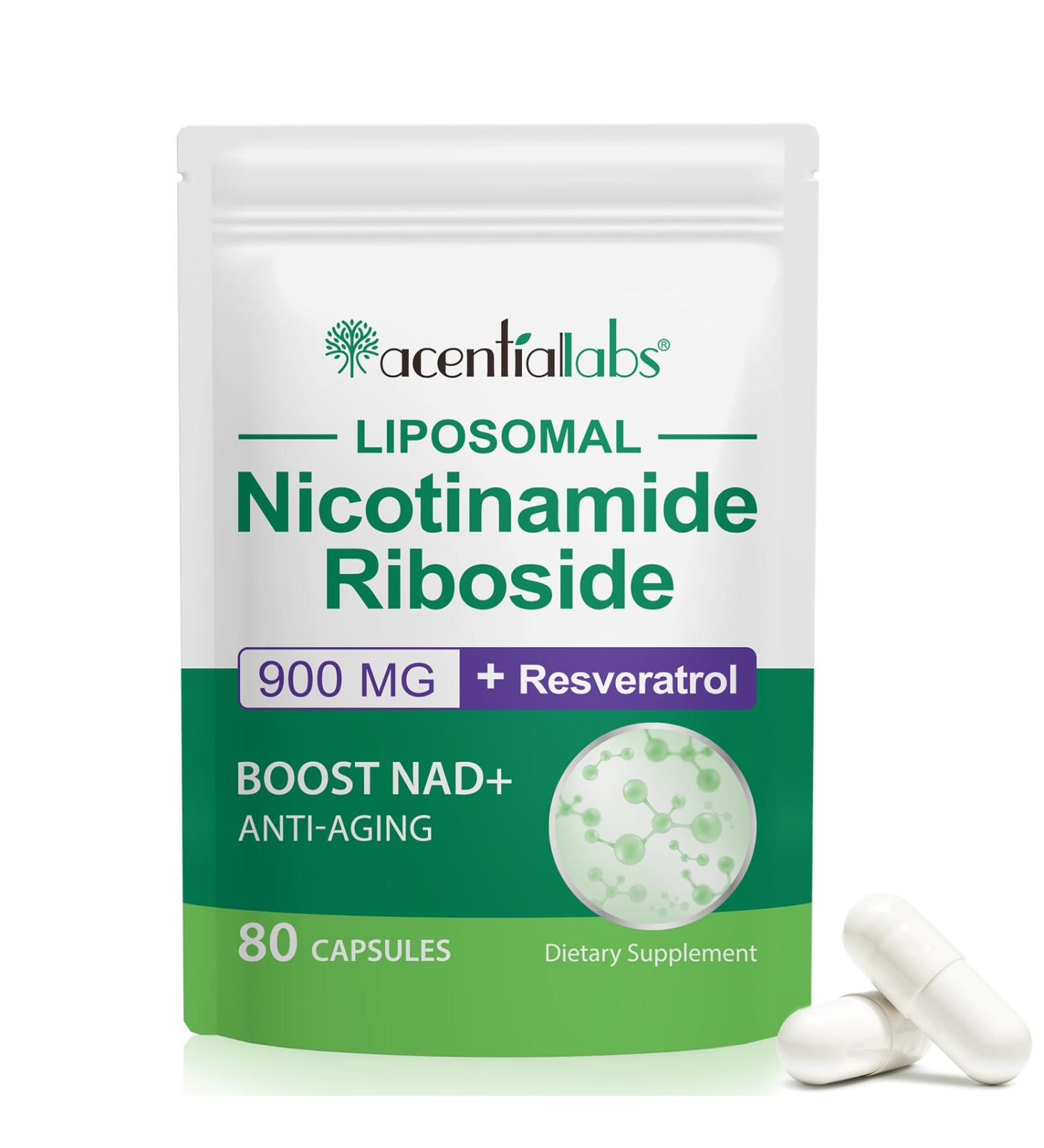 newseel Nicotinamide Riboside 900 Liposomal Resveratrol Liposomal Nicotinamide Riboside Resveratrol Supplement Resveratrol Supplement for Women Men(1Pack/80 Capsules) - Buy Online on GoSupps.com