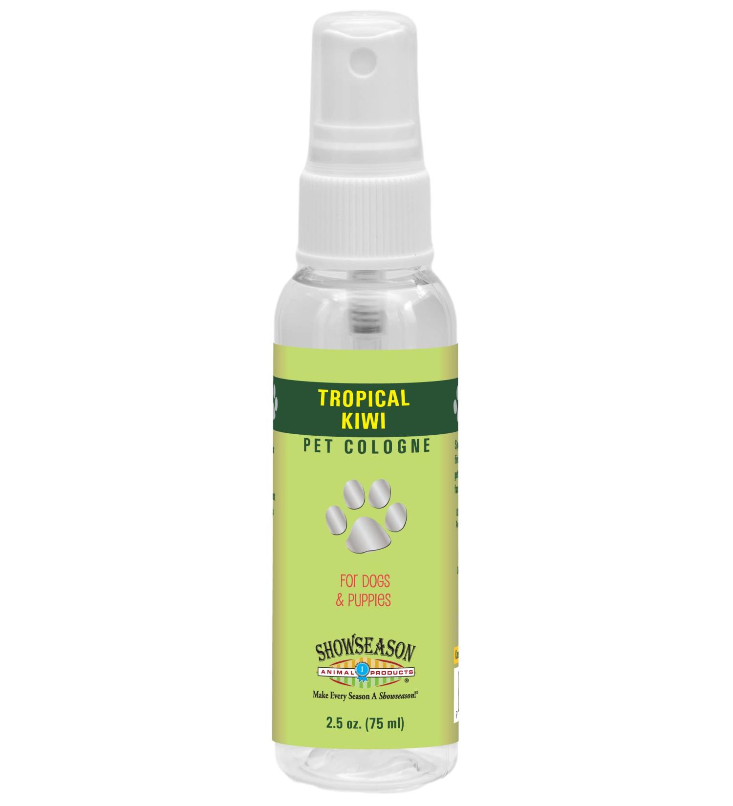 Showseason Tropical Kiwi Pet Cologne 2.5 oz for Dogs | Travel Size | Long-Lasting Odor Eliminator | Cruelty-Free & Paraben-Free | Biodegradable & Non-Toxic | Made in USA - Buy Online on GoSupps.com
