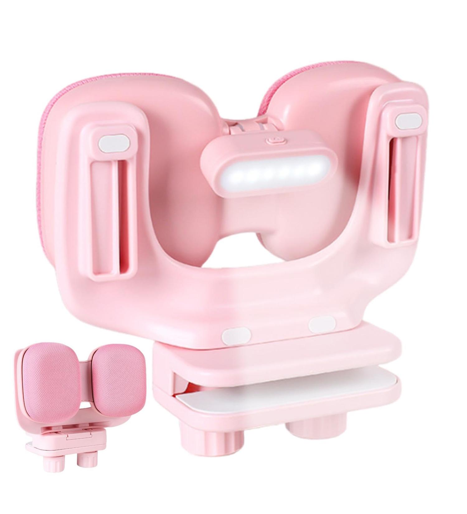 Writing Posture Corrector - Desk Upper Back Posture Brace With Light Adjustable Height Double Chest Support Back Straightener Support For Students Vision Protection Pink - Buy Online on GoSupps.com
