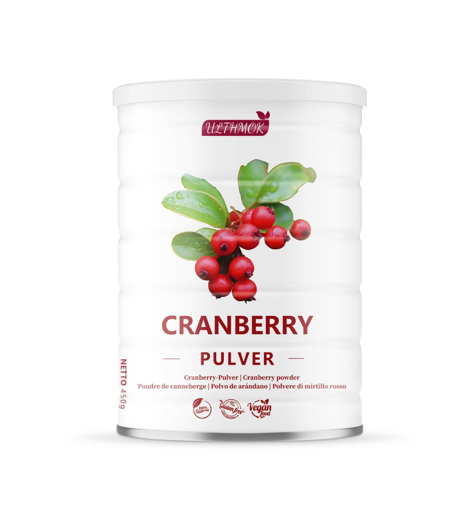  ULTHMOK ULTHMOK Premium Cranberry Powder 450g - Atomized Juice Drying 100% Natural Wild Cranberries No Additives No Added Sugar - Buy Online on GoSupps.com
