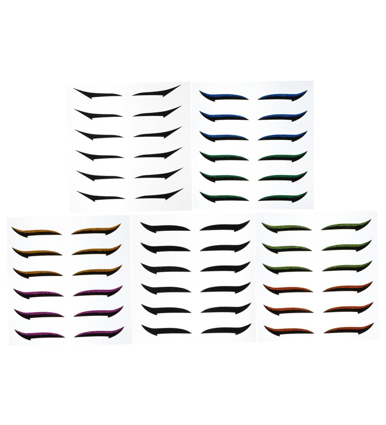 OHPHCALL 36 Pairs Glitter Eyeliner Double Eyelid Sticker Self- Adhesive Eye Line Strip Adhesive Stickers 1 count (Pack of 1) Assorted Color - Buy Online on GoSupps.com