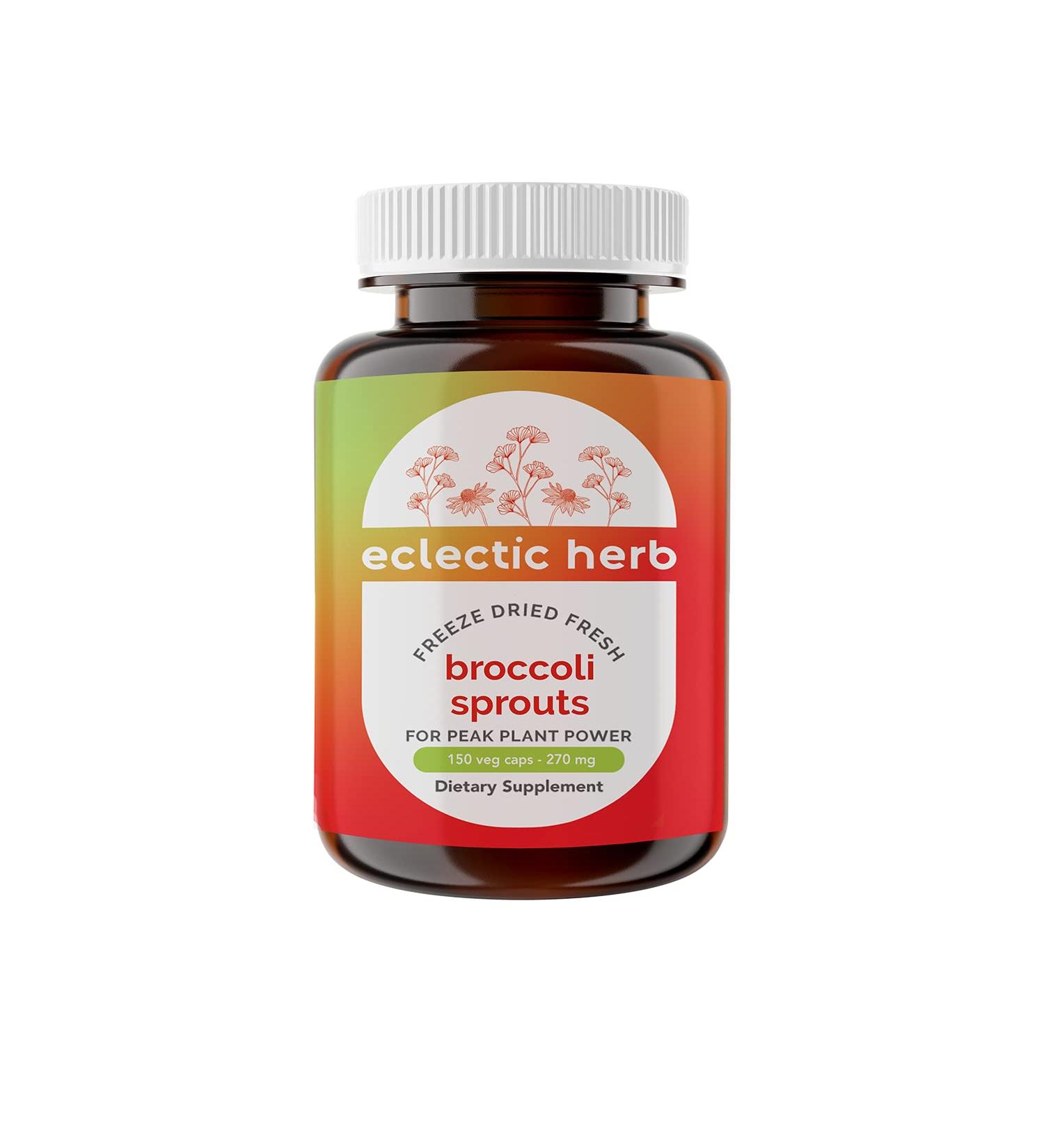 Eclectic Institute Raw Fresh Freeze-Dried Broccoli Sprouts 270 mg 150 Non-GMO Veg Caps - Buy Online on GoSupps.com