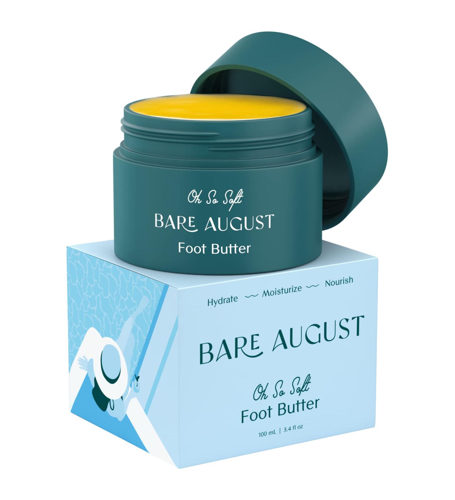 Bare August Foot Cream & Heel Balm Butter - Moisturizer for Soft & Healthy Feet (3.4 fl oz) - Buy Online on GoSupps.com