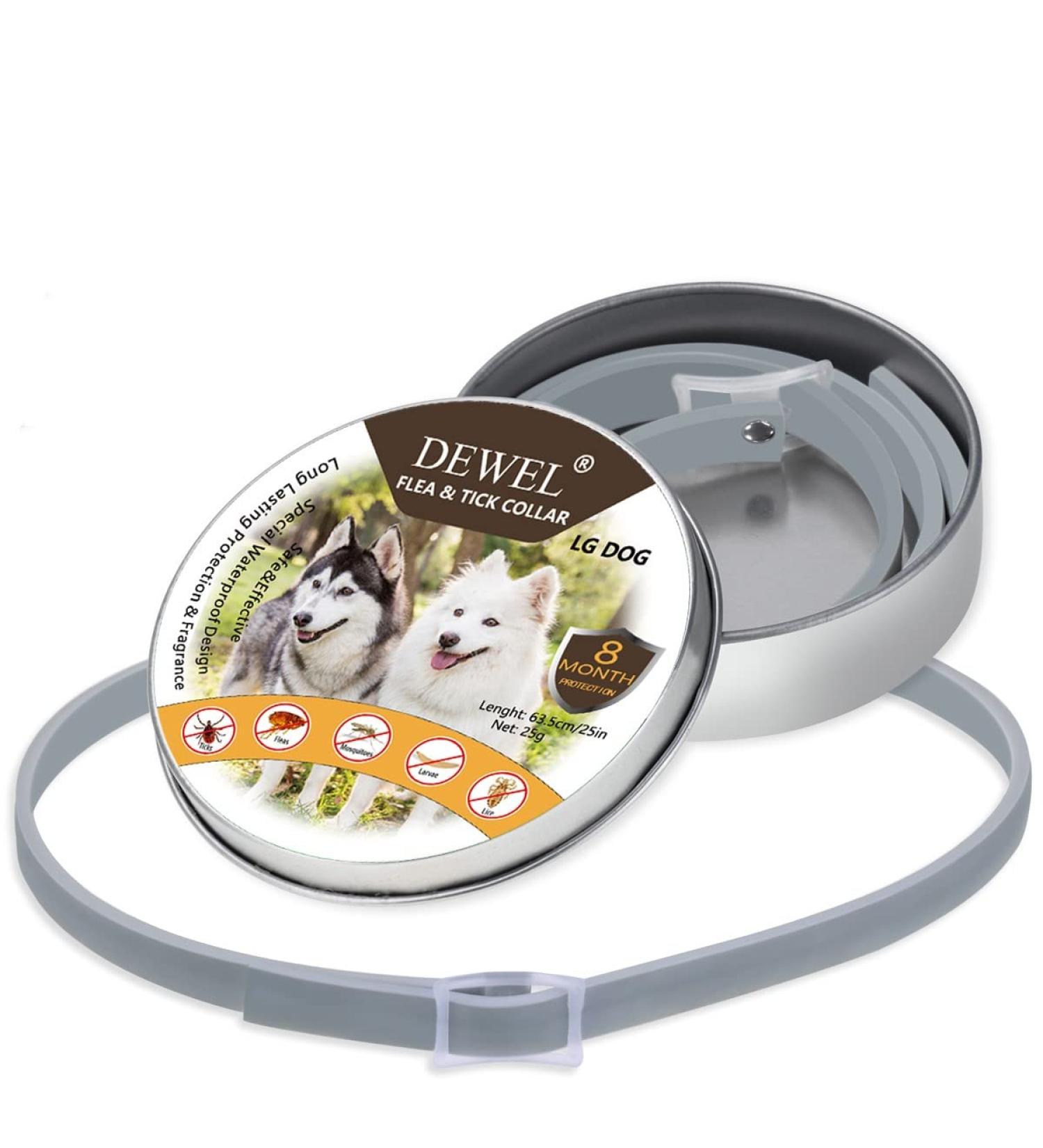 DEWEL 63.5cm Adjustable Waterproof Dog Collar - Effective Tick & Flea Prevention for Dogs & Cats - Buy Online on GoSupps.com