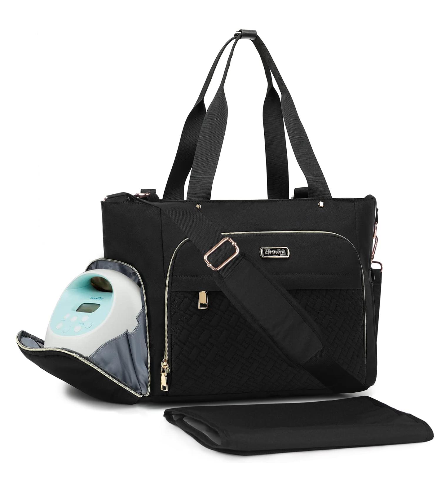Breast Pump Bag Diaper Bag Tote with 15.6 Inch Laptop Sleeve for Women Working Moms Fit Most Breast Pumps Spectra S1  S2  Medela  Evenflo - Buy Online on GoSupps.com