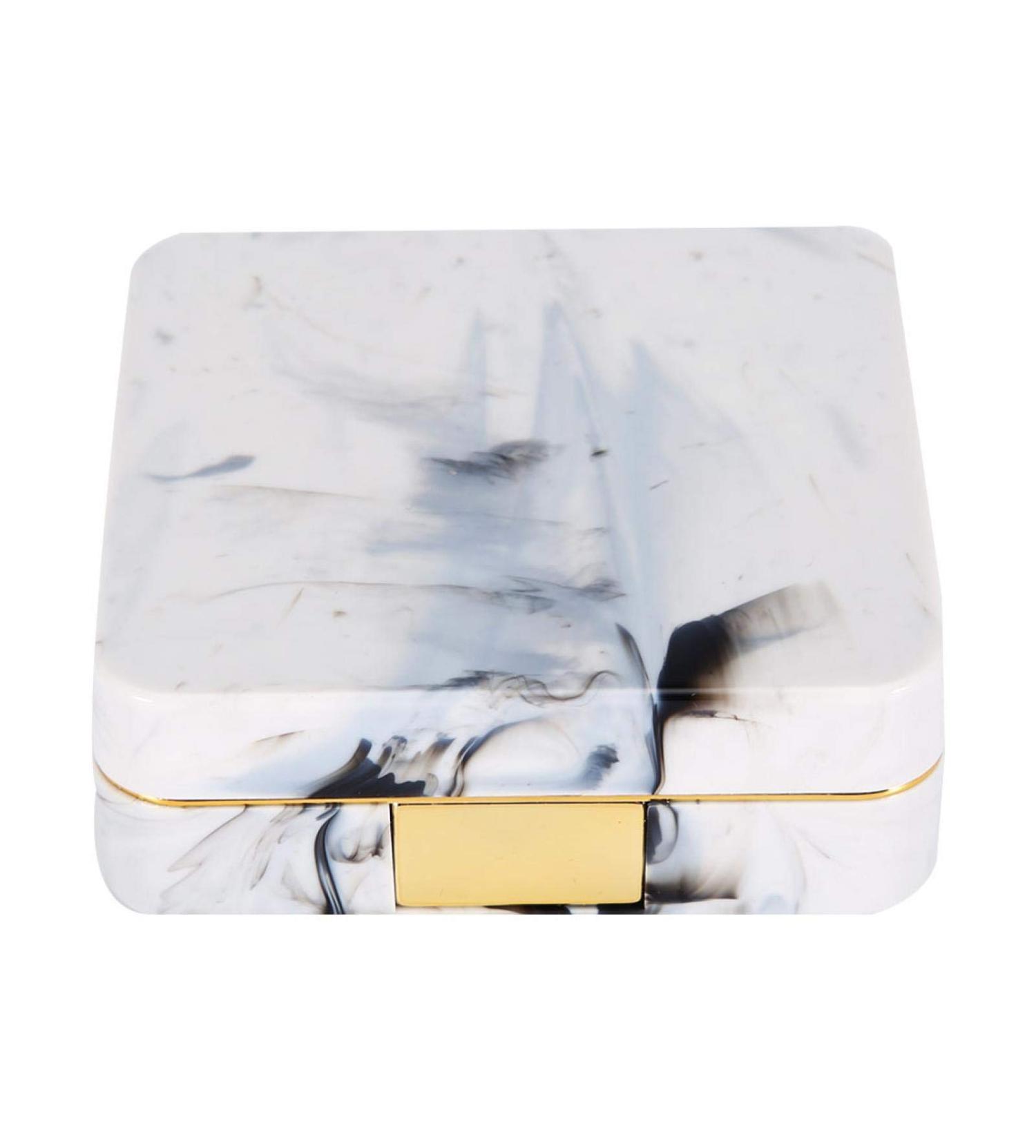Entatial Gold Marble Contact Lens Case with Tweezers - Portable ABS for Home & Office | International Shipping - Buy Online on GoSupps.com