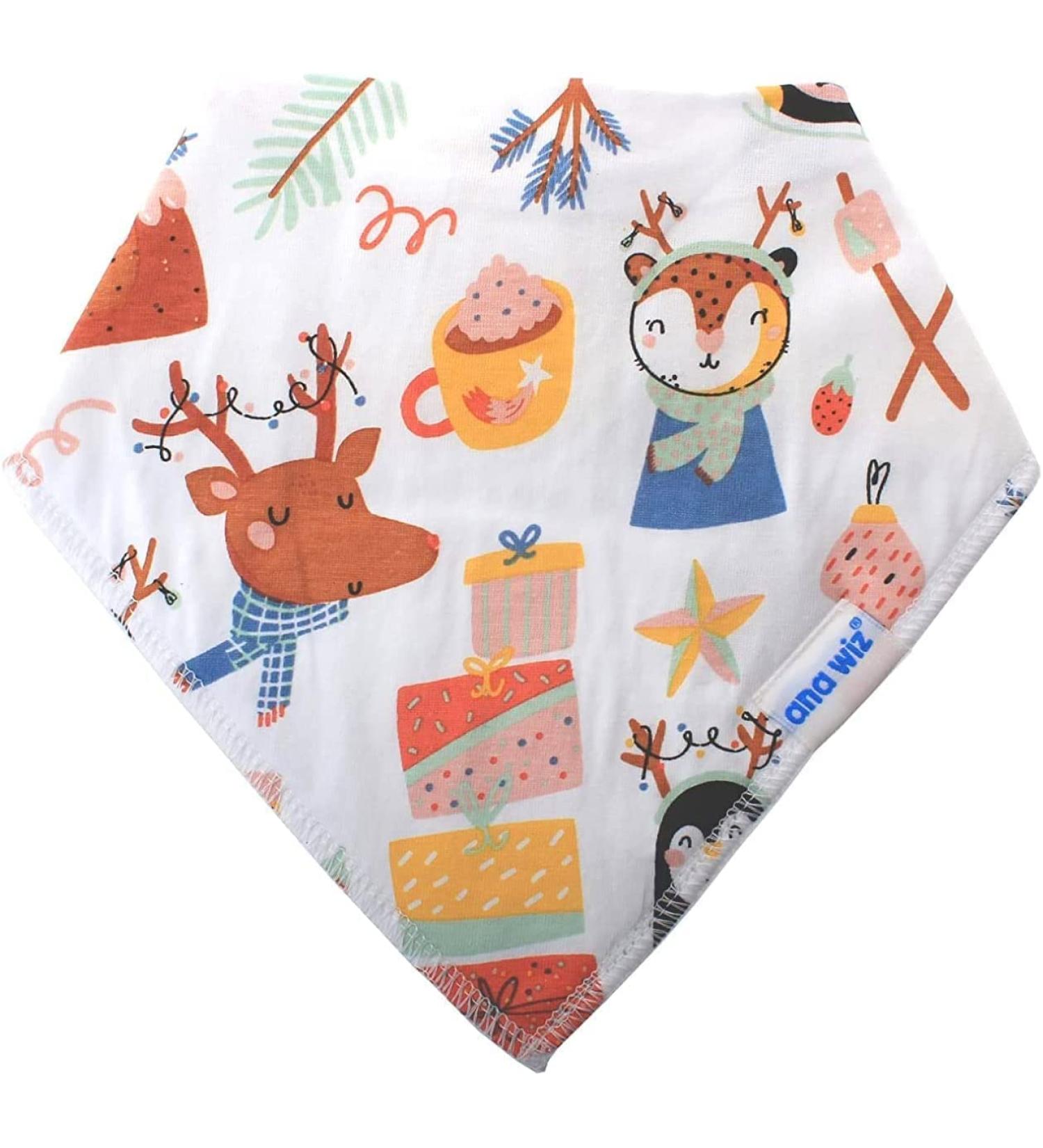 Premium Organic Cotton Baby Bandana Bibs 5-Pack - Festive Designs - Buy Online on GoSupps.com