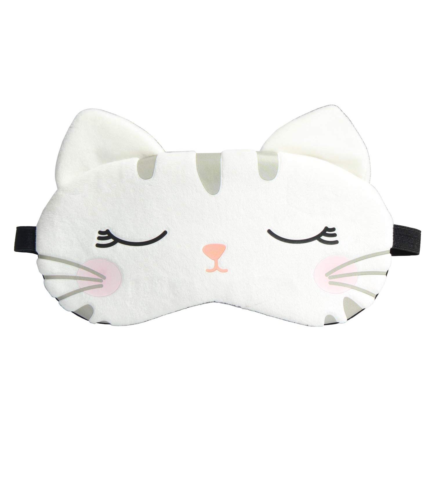 Cute Cartoon Cat Eye Mask - Super Soft Lightweight Eye Cover for Sleep | Funny Eye Mask for Women, Men & Kids - Buy Online on GoSupps.com
