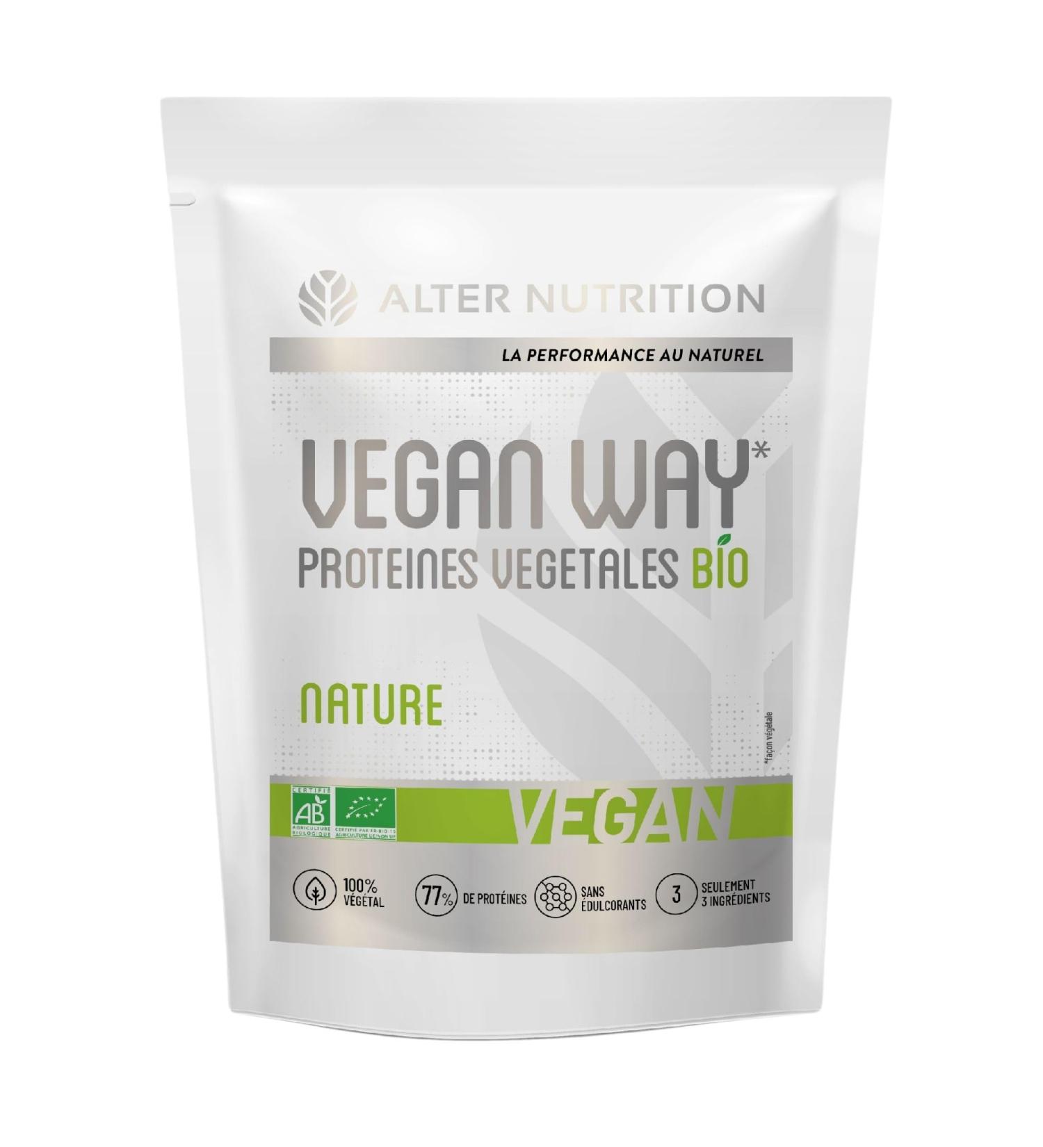 Alter Nutrition - Vegan Way Organic Protein - Vegetable Whey - Peas And Rice Mix- Rich In Protein - Up to 77% Protein - Made In France - 700g (Nature) - Buy Online on GoSupps.com