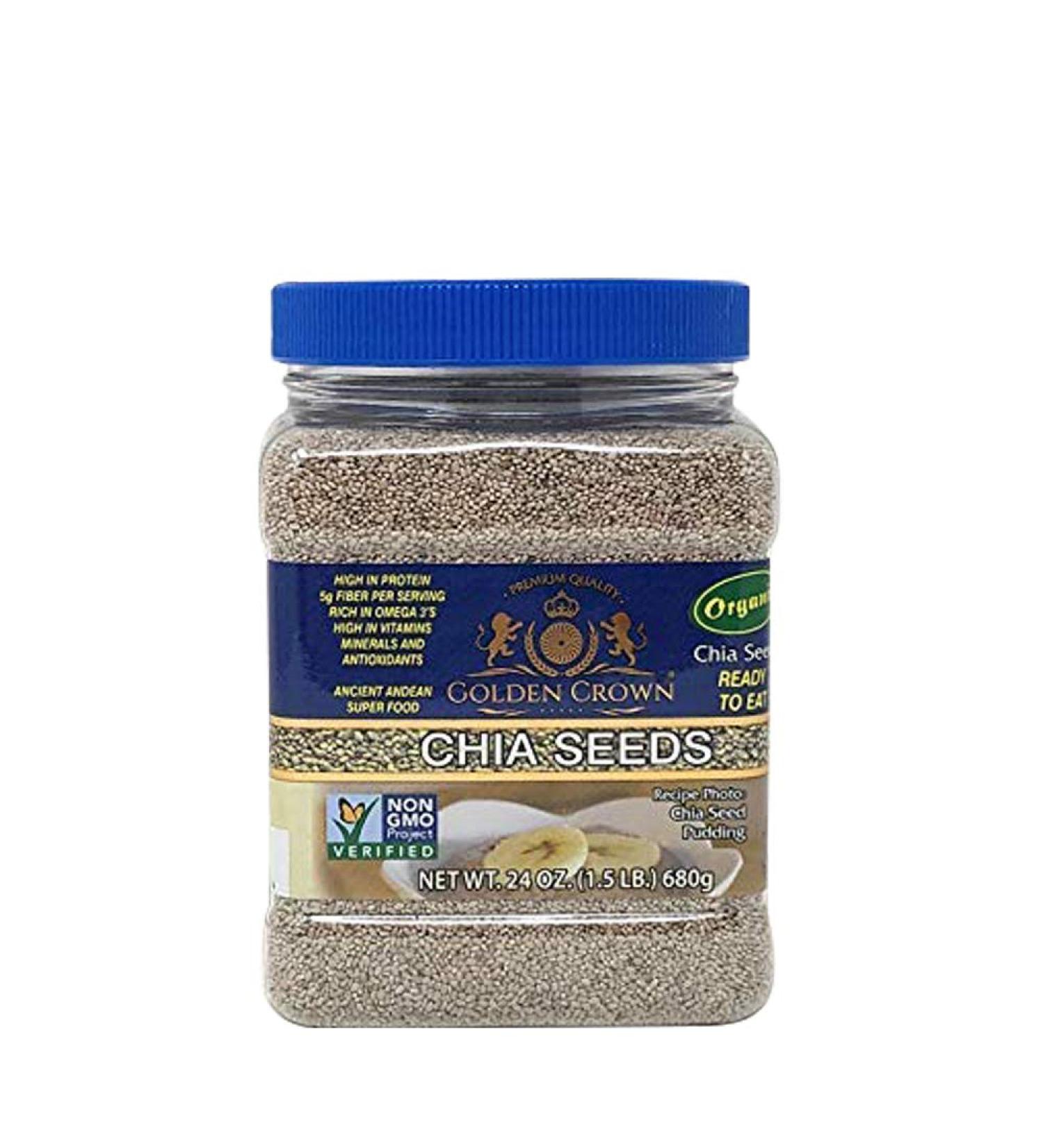 Golden Crown White Chia Seeds - 100% Natural, Kosher, Gluten-Free, Non-GMO, Vegan - 24 Oz - Buy Online on GoSupps.com