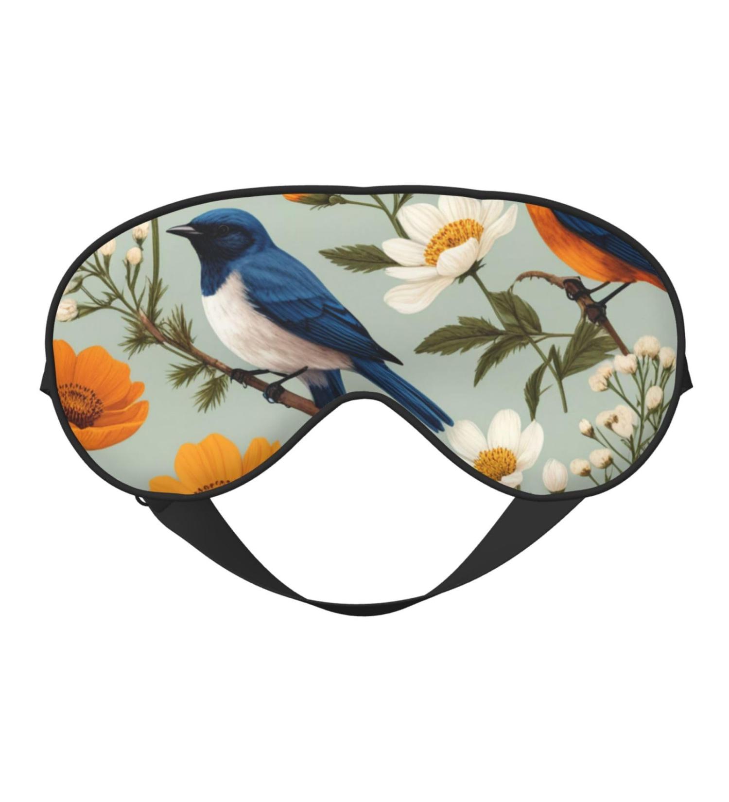 Soft Garden Blossoming Wildflowers Eye Mask | Adjustable Breathable Light Blocking Double-Sided Sleep Mask for Comfortable Rest - Buy Online on GoSupps.com