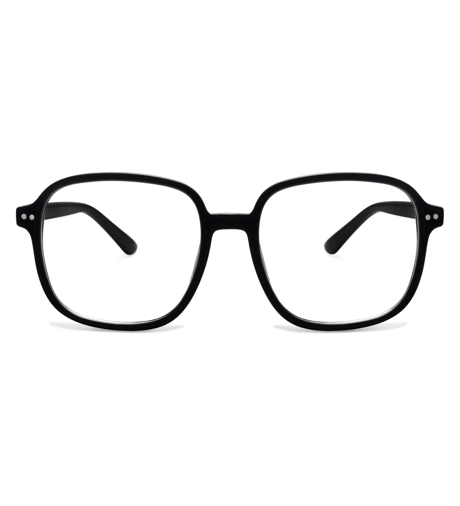 Sojos Oversized Square Blue Light Blocking Glasses for Women - TR90 Frame - SJ5081 C1 Black Frame - Buy Online on GoSupps.com