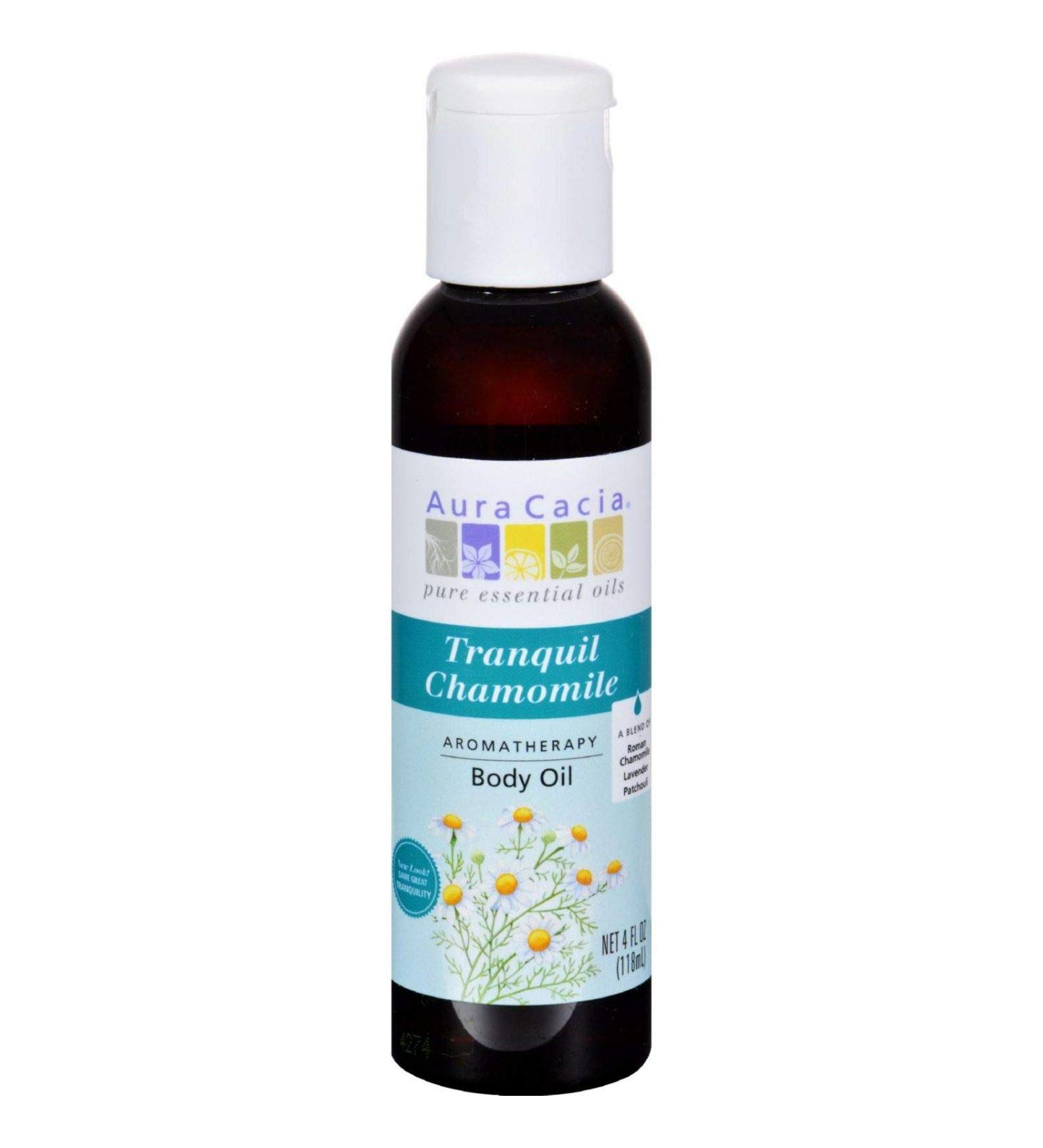 Aura Cacia Tranquil Chamomile Aromatherapy Body Oil 4 fl oz - Relaxing Essential Oil - Buy Online on GoSupps.com