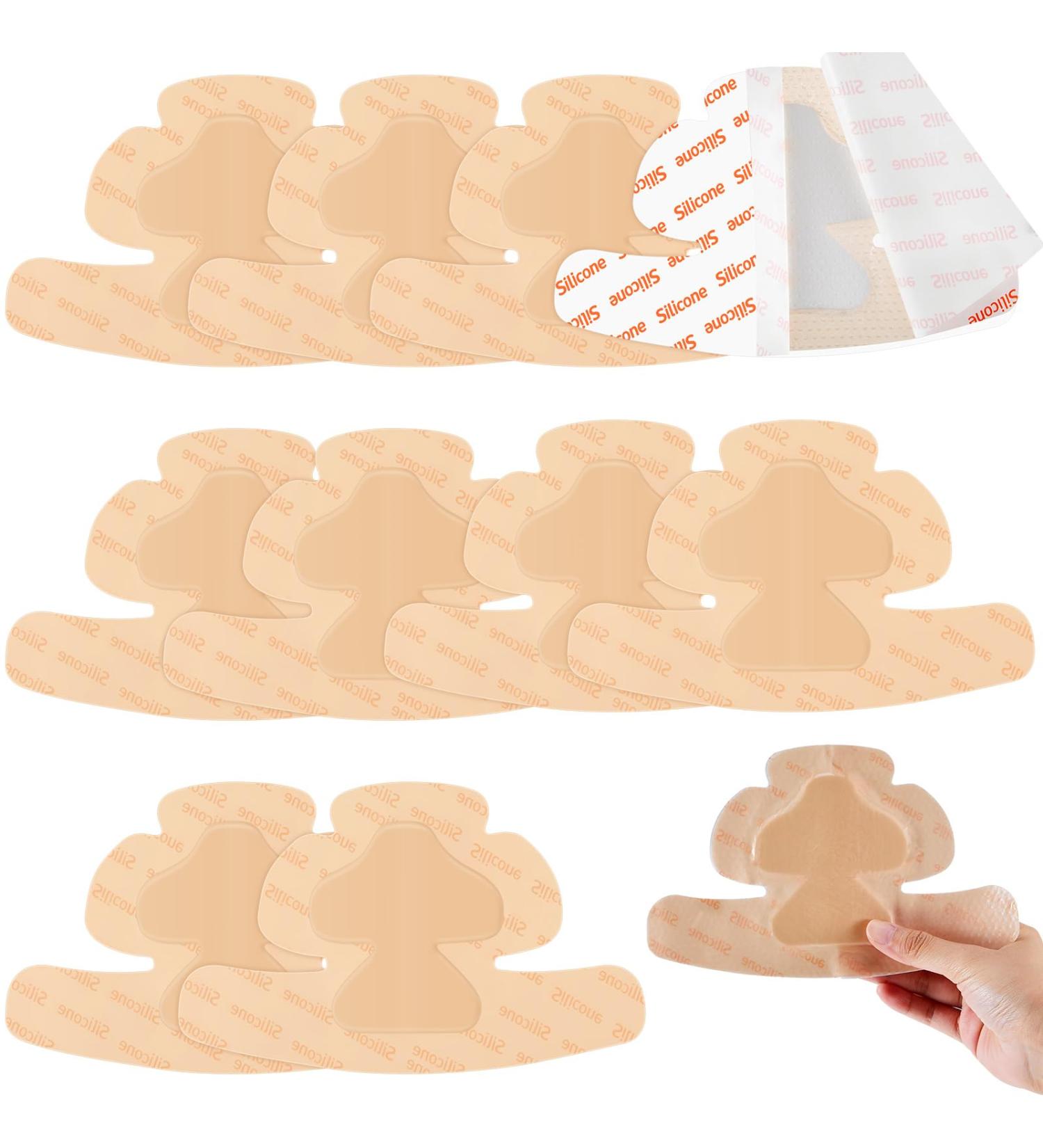Timgle 10 Pcs Bordered Silicone Adhesive Foam Dressing - High Absorbency Wound Bandages for Heel Elbow Wrist & Foot Care - Beige - Buy Online on GoSupps.com
