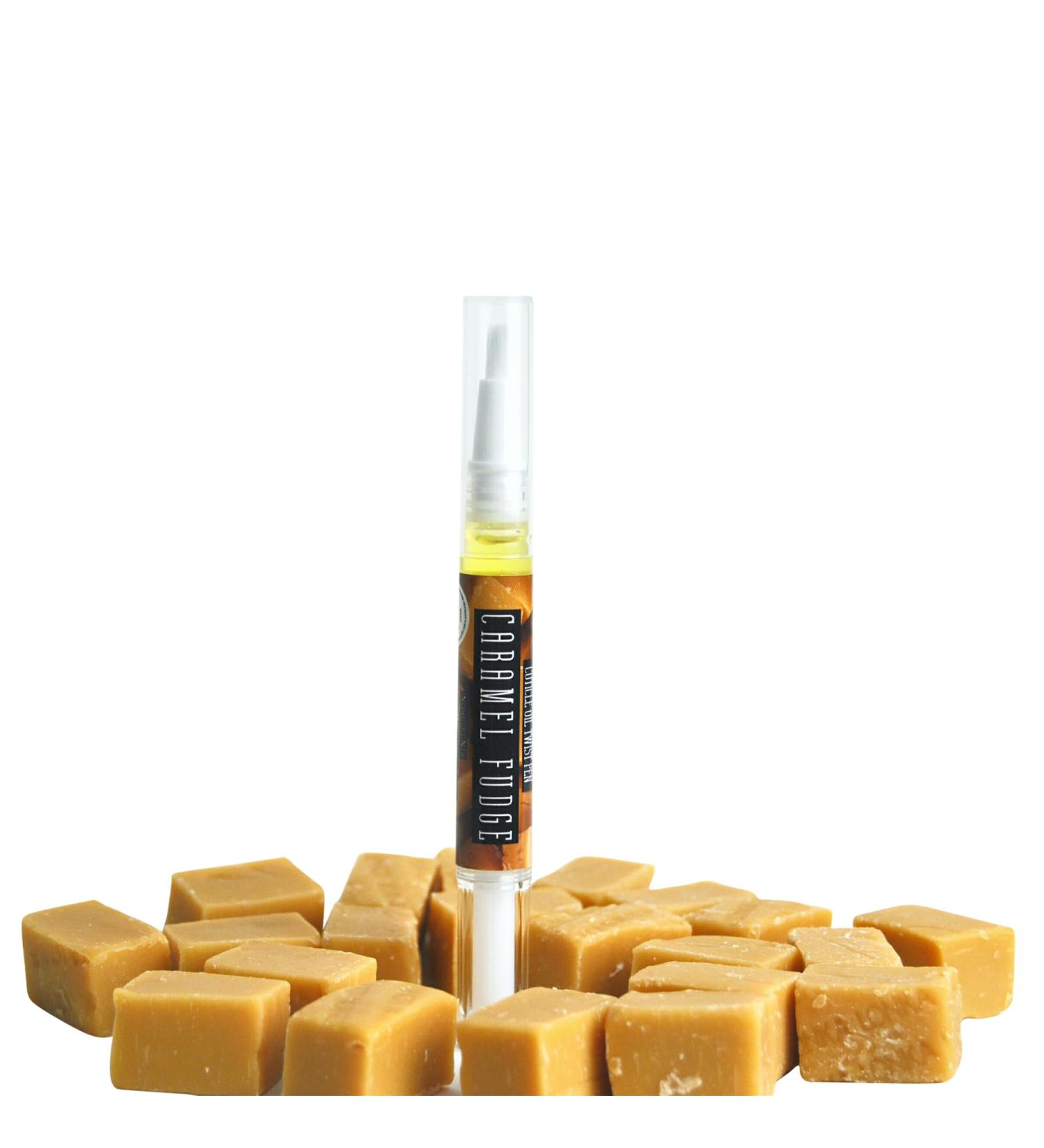 Caramel Fudge Fragrance Scent Moisturising Cuticle & Nail Oil Travel Brush Pen For hyrating and nourishing dry and brittle nails