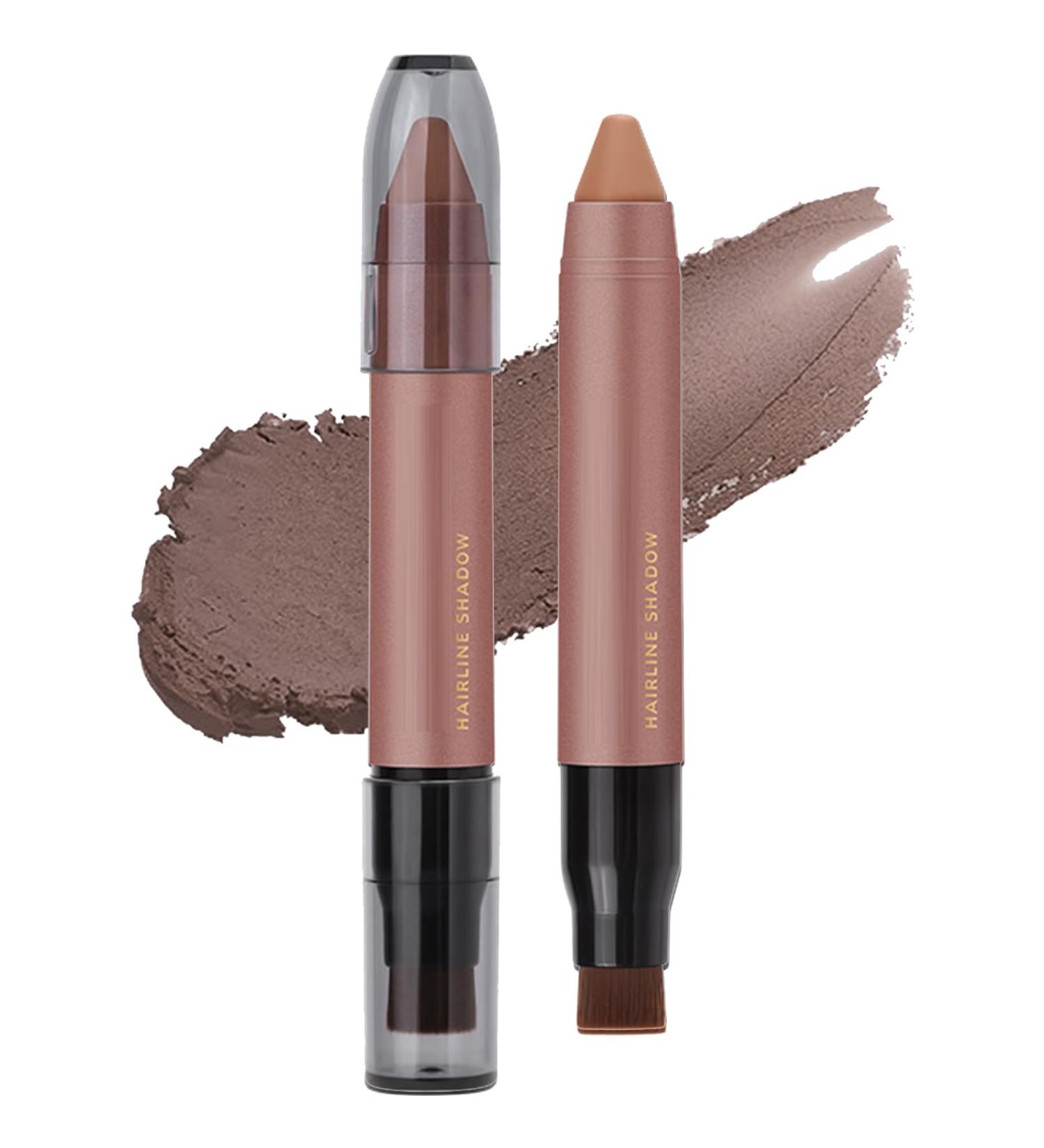 Hairline Filler Pen Hair Line Shadow Powder Stick Hair Volumizing Powder Fill In Receding Hair Lines Bald Spots Wide Parts Forehead Side Double-Ended Hairline Powder Hair Root Dye (LIGHT BROWN) - Buy Online on GoSupps.com